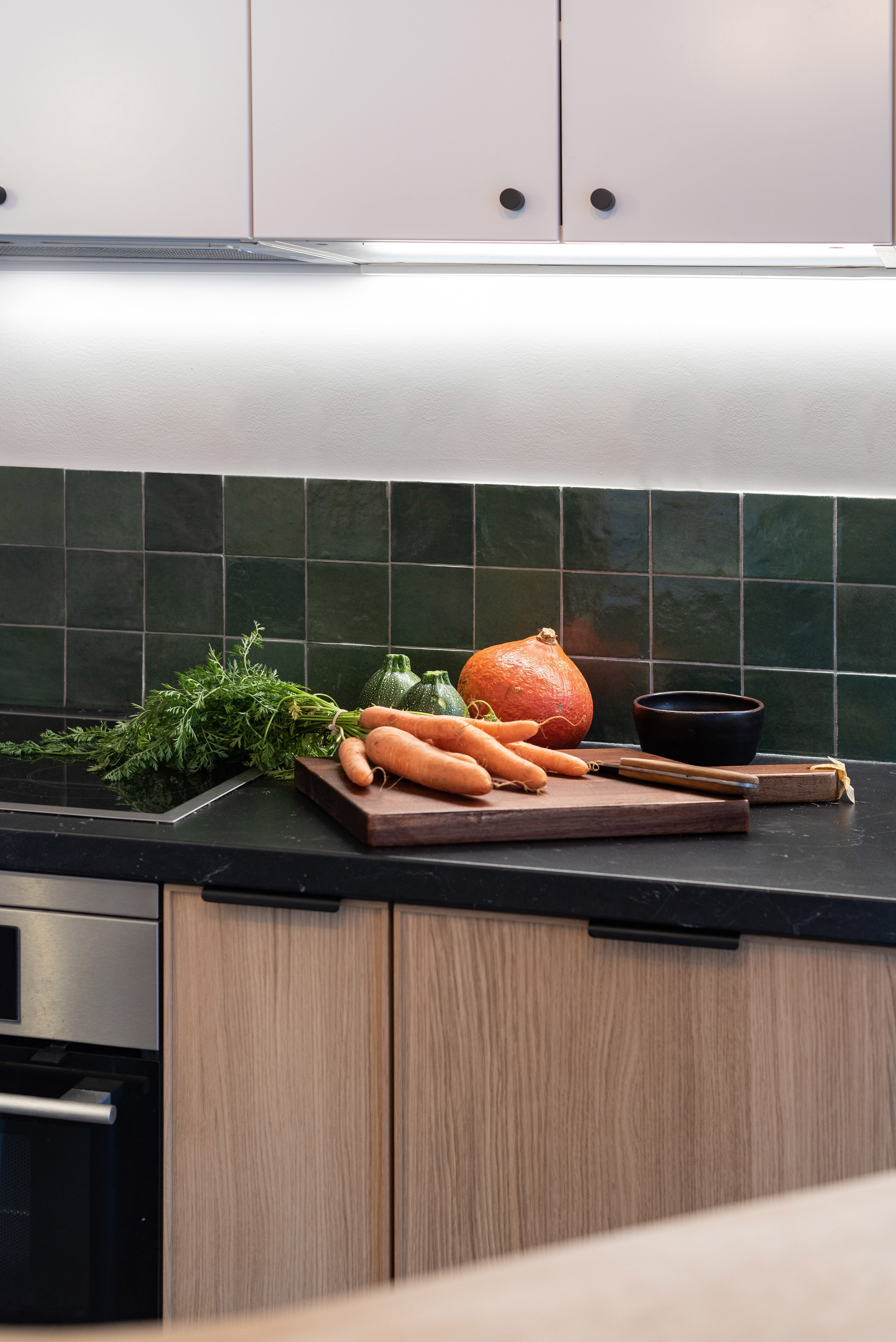 Cuisine. Détail zelliges verts