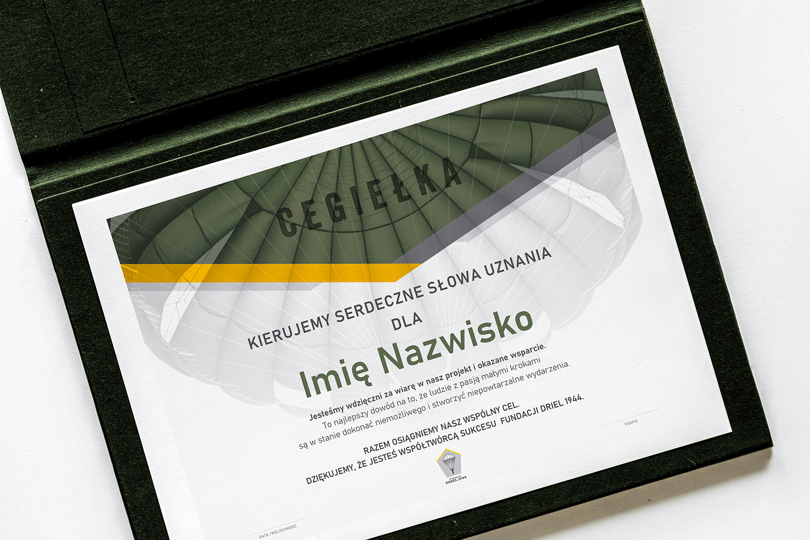 PROJEKT PODZIĘKOWAŃ