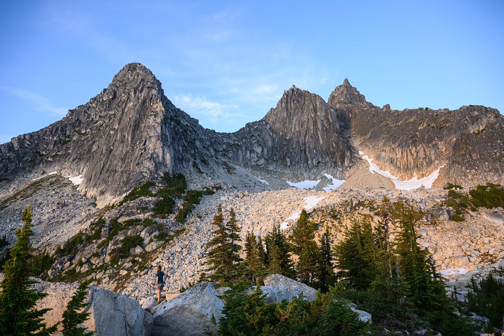 Getting ready to climb while waiting for the sun to warm things up.