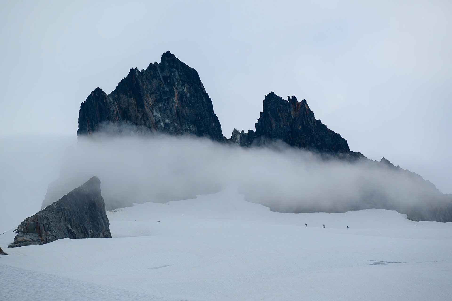 Another climbing party descending.