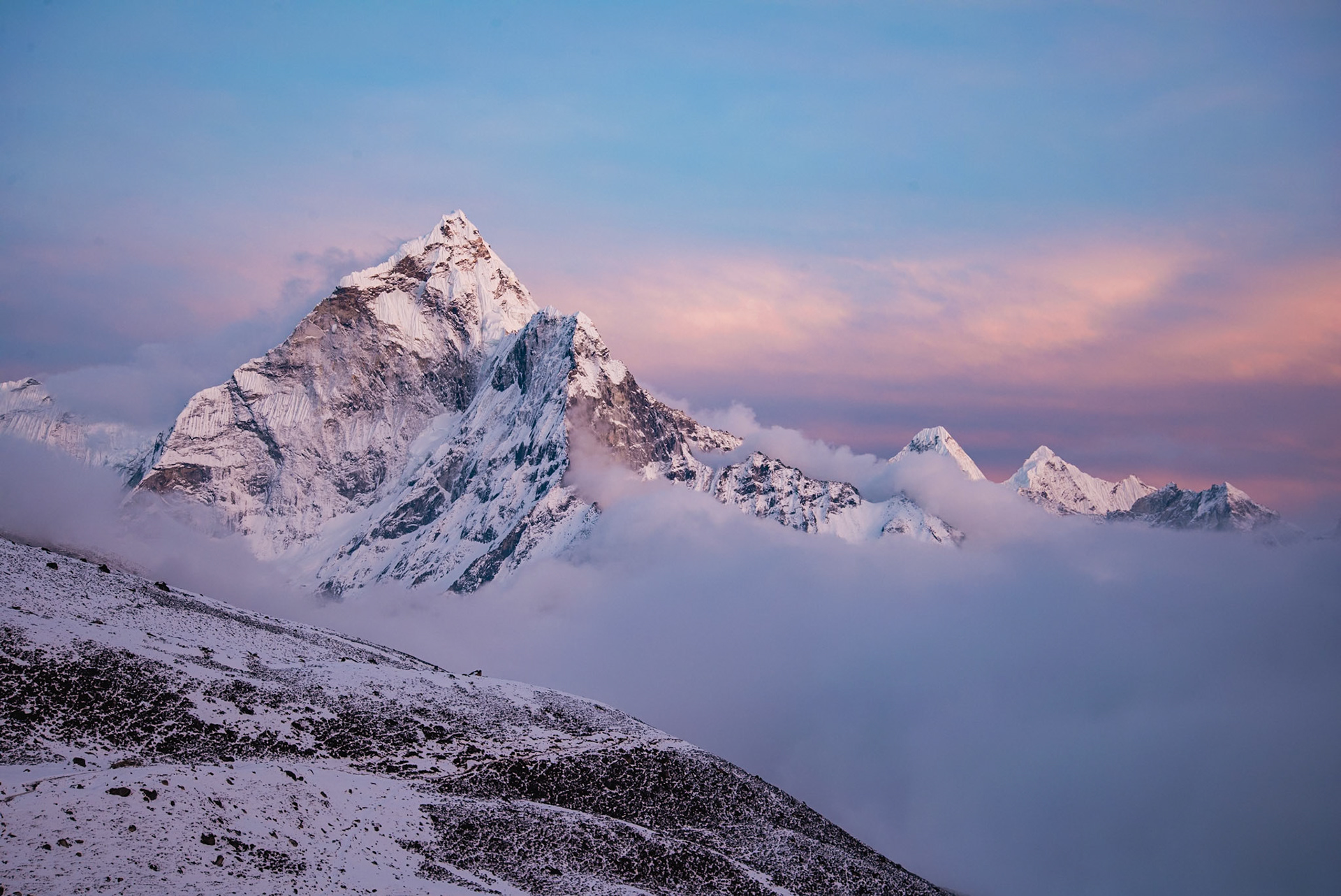 Ama Dablam at sunset