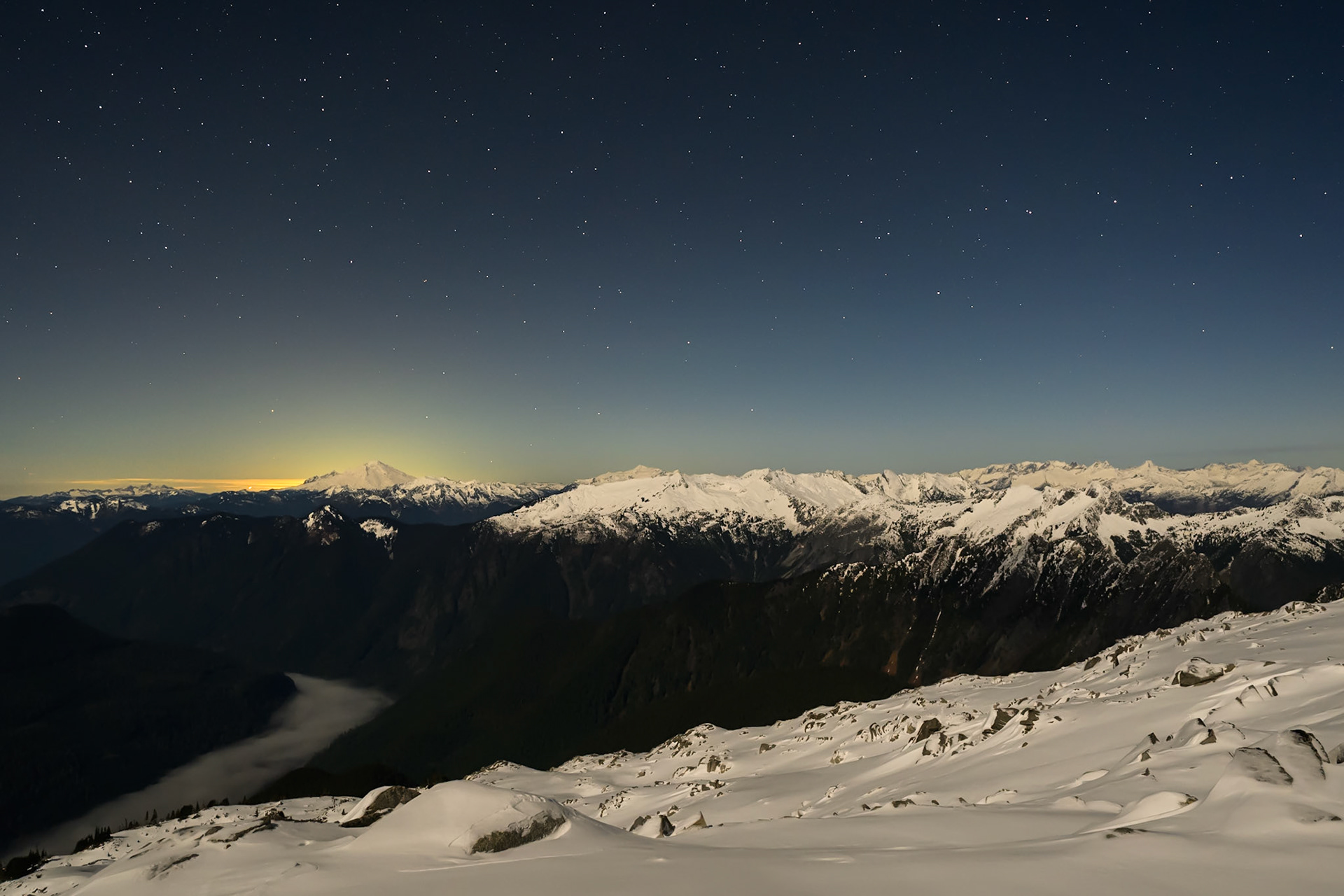 a) Mt Baker at Night