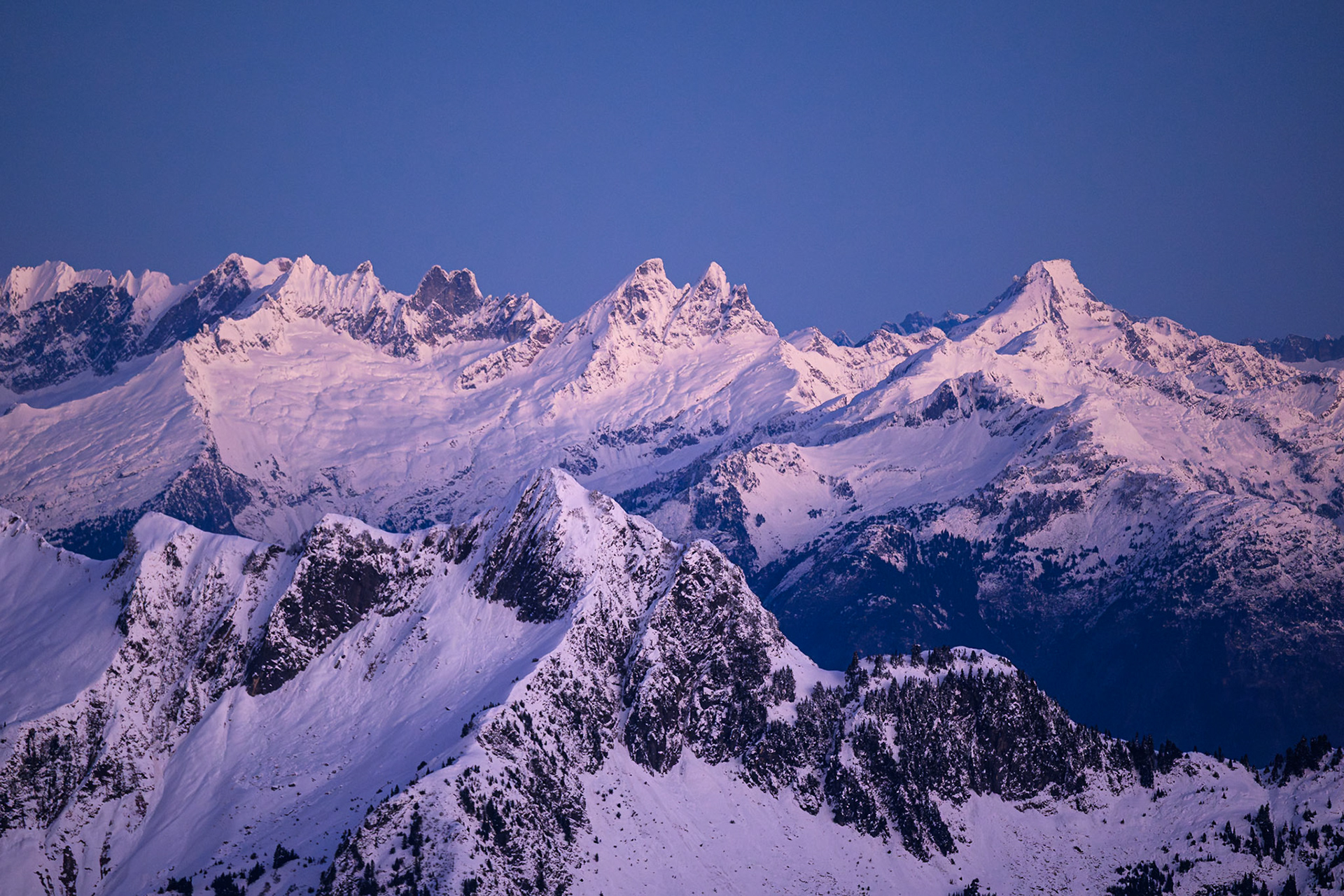 Picket Range at early morning blue hour.