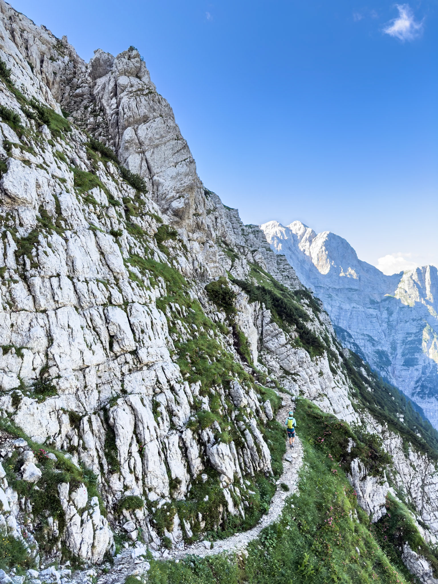 Exposed hiking