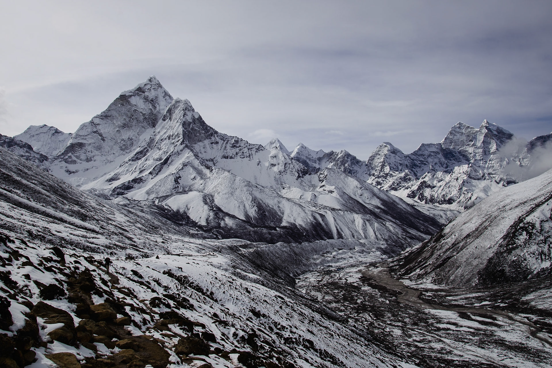 Ama Dablam and the valley