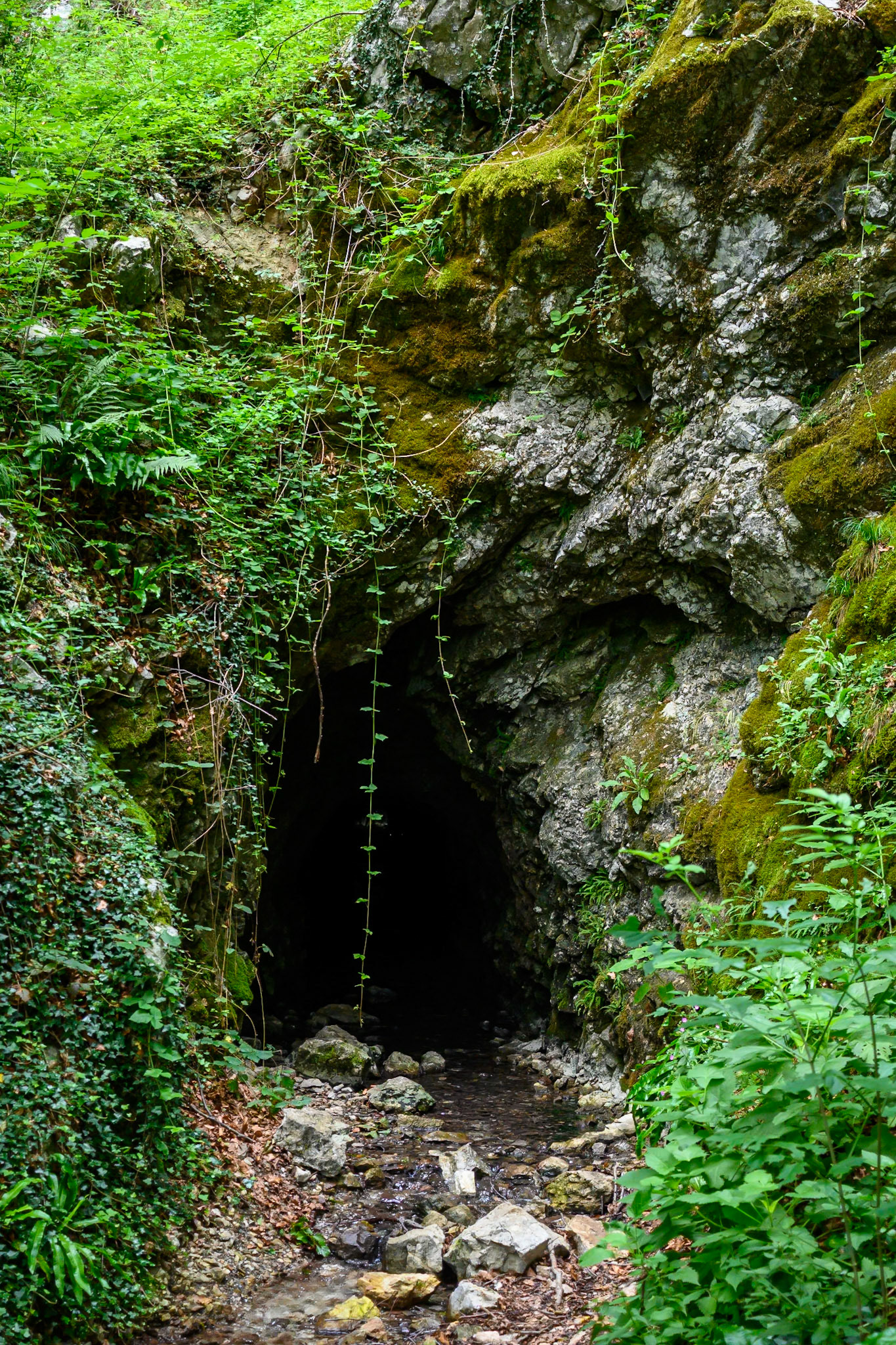 Tunnel that Italians built to attempt to connect through the alps for miles.