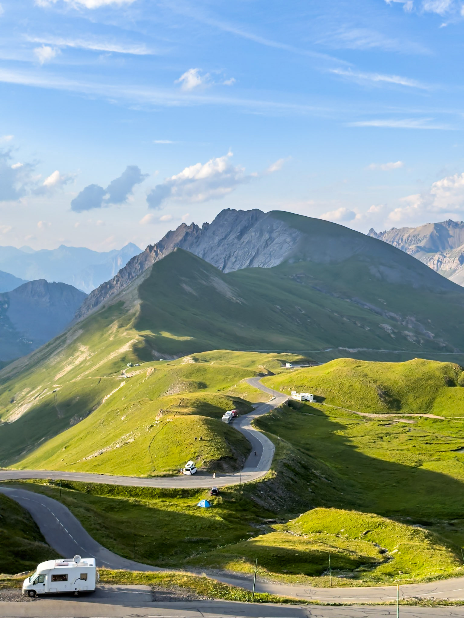 Campers beginning the week-long campout to spectate the Galibier