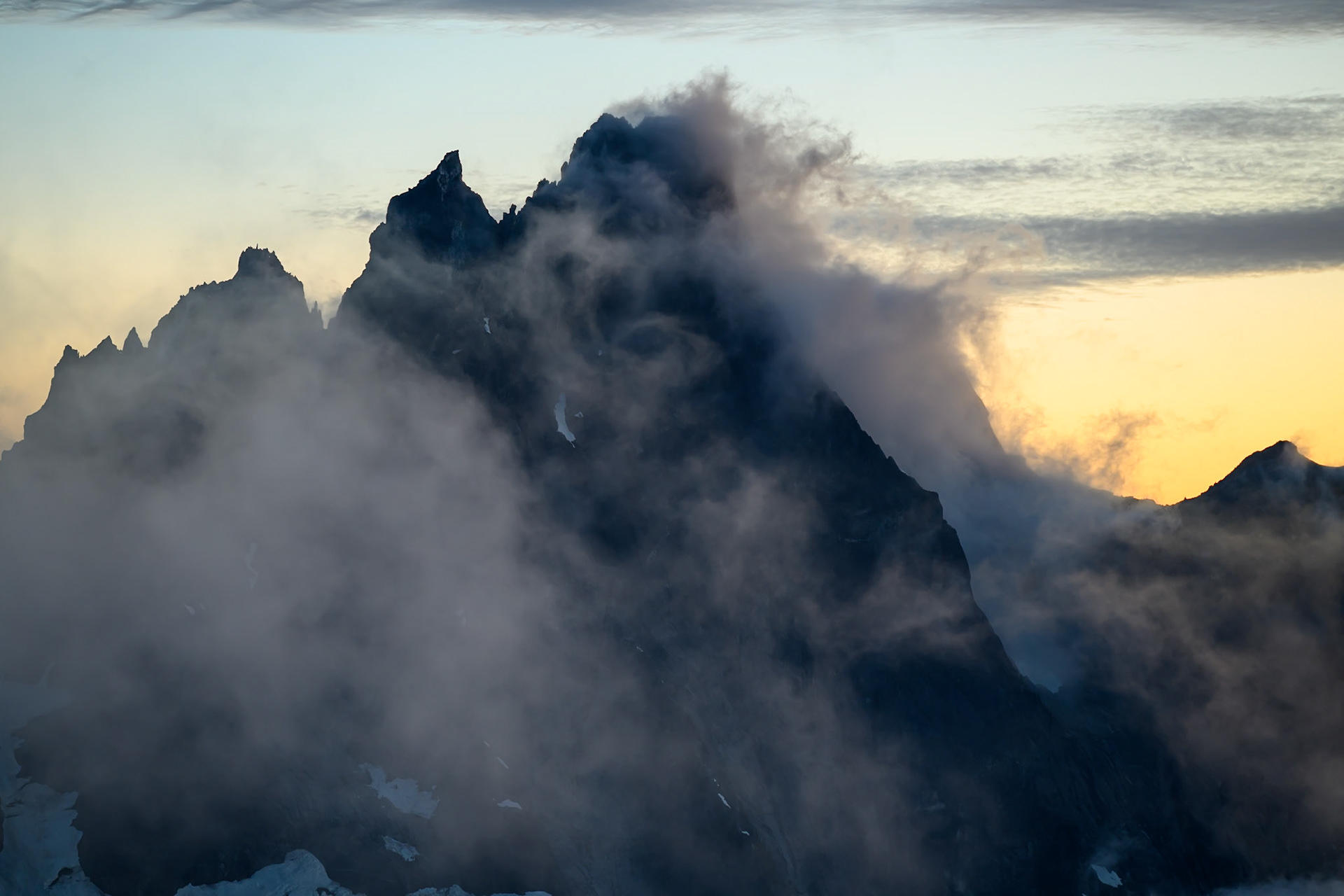 Slesse emerging from the clouds