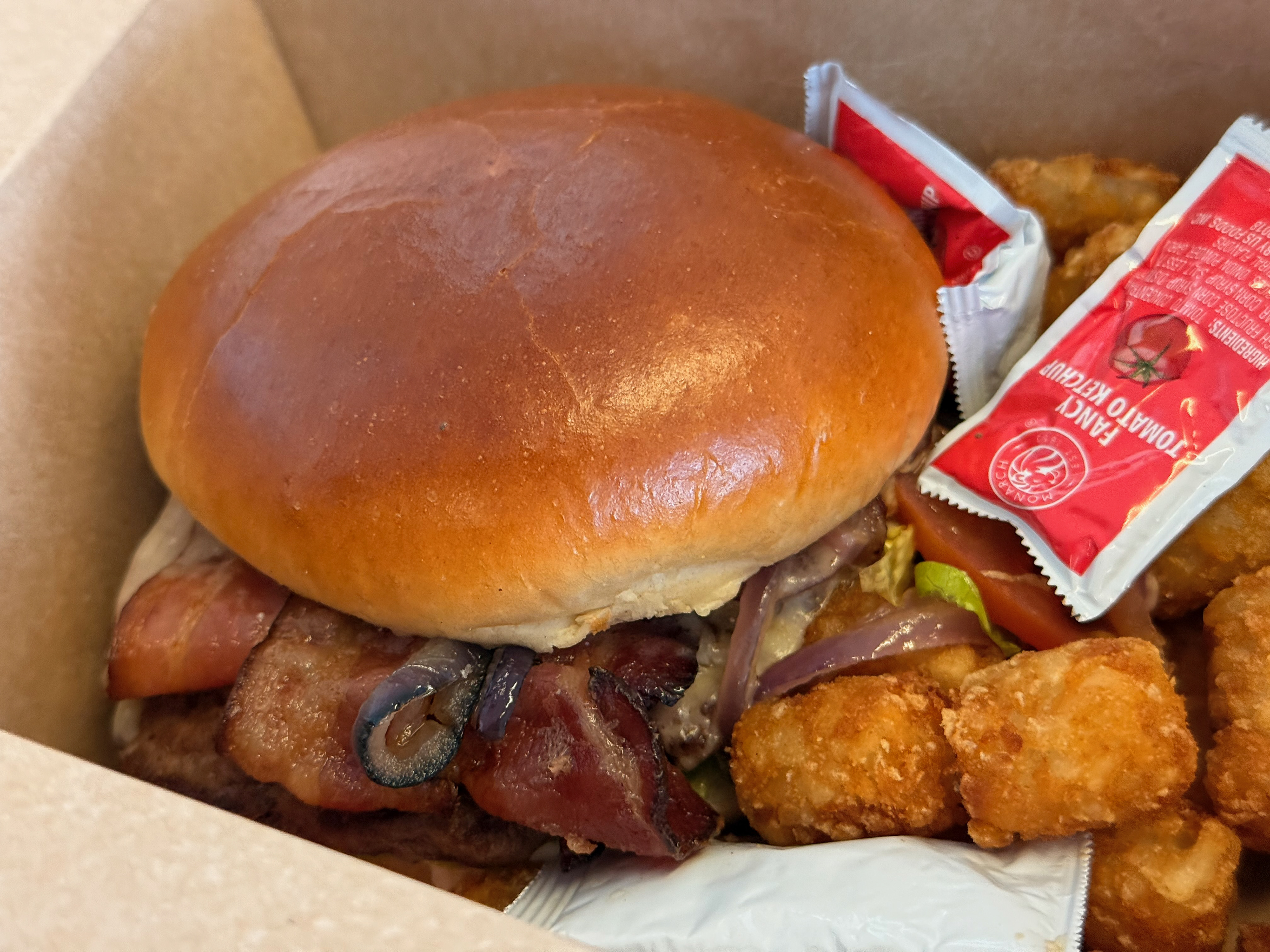 Managed to get burger and fries 4 minutes before ferry departure.