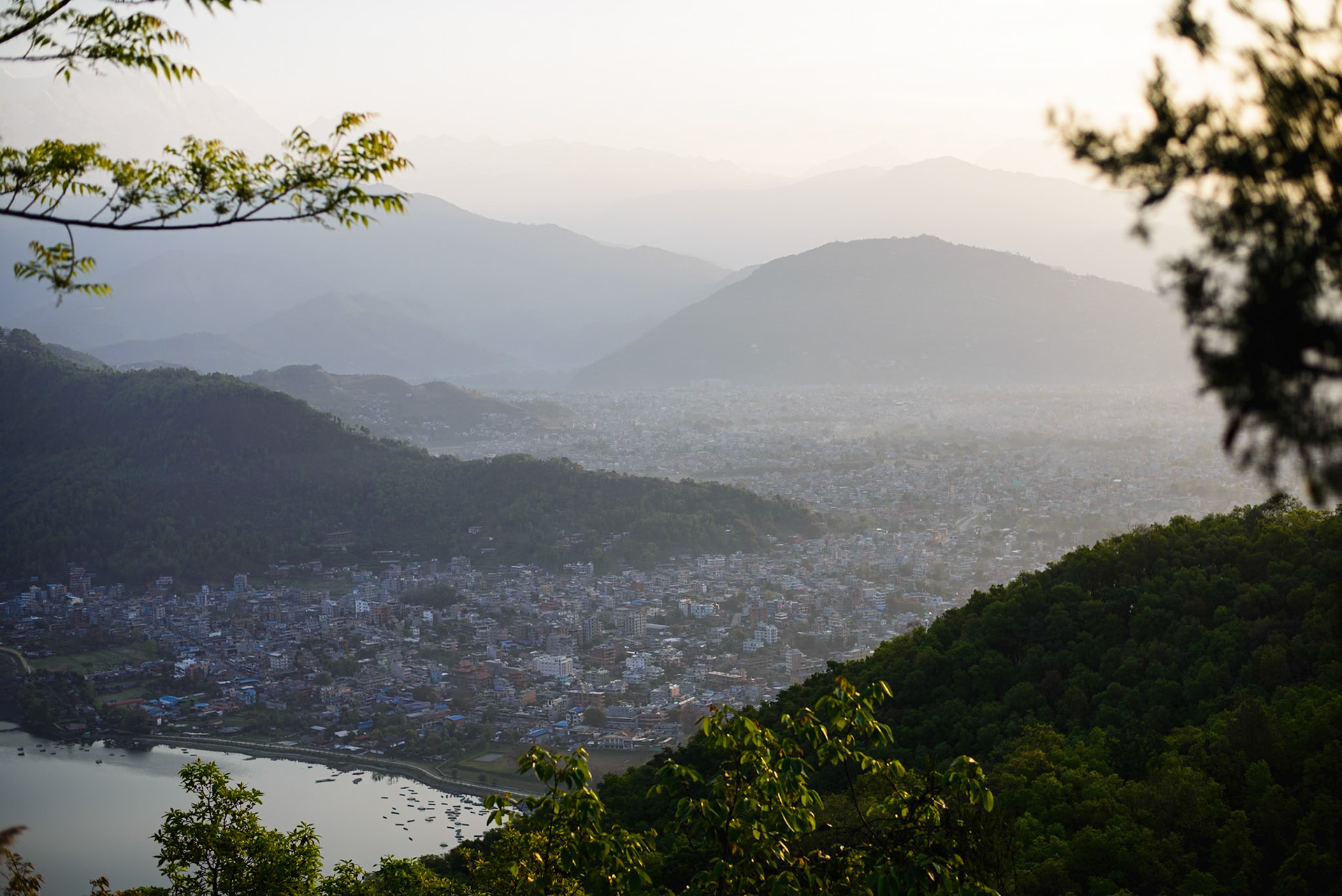 Sunrise over Pokhara.