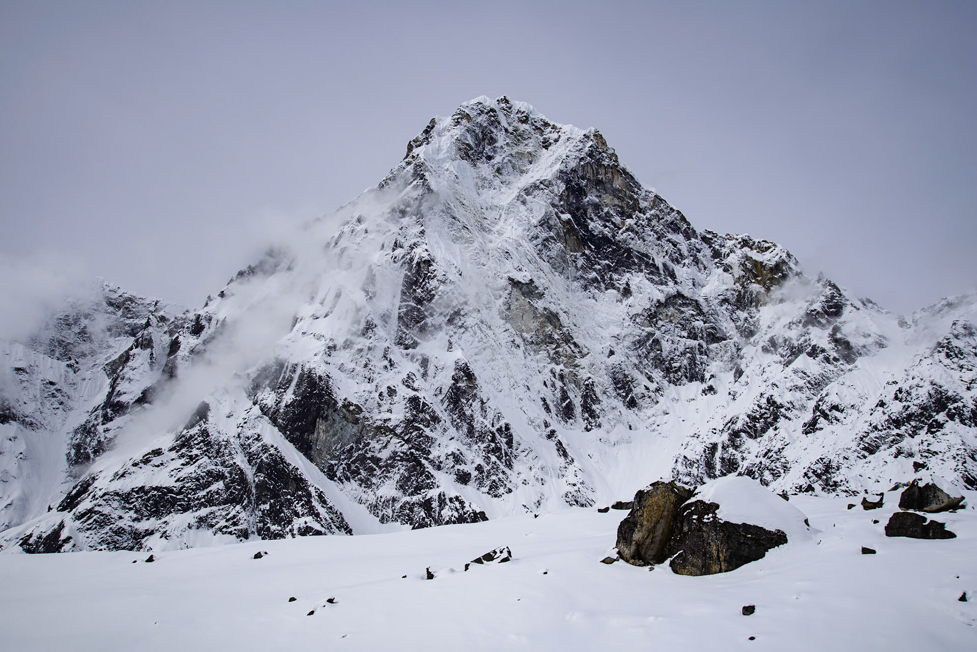 View of Cholatse from the east side near Dzongla