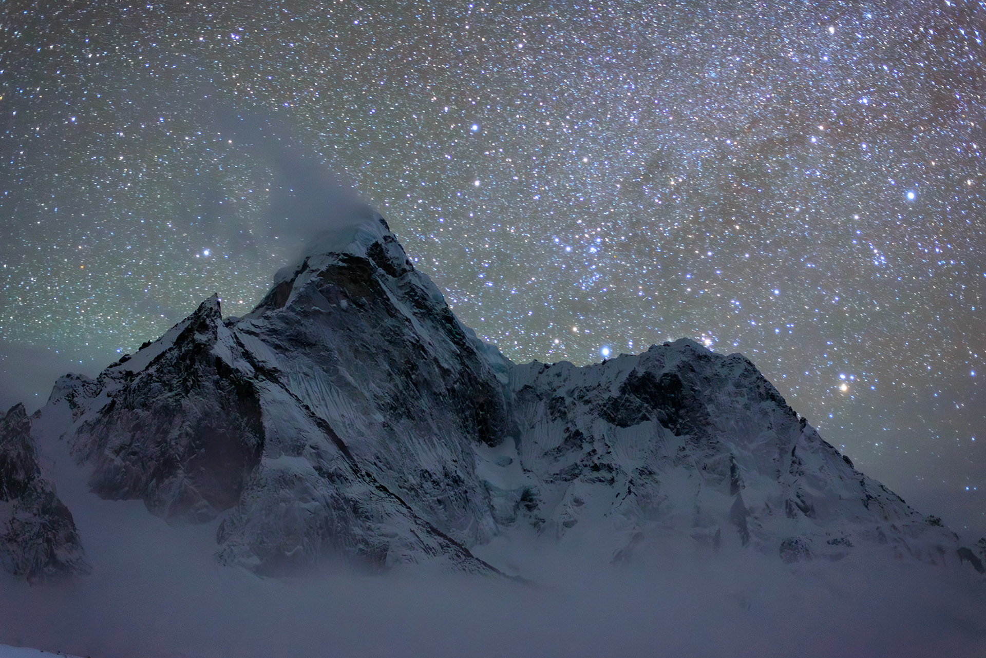 Ama Dablam at night
