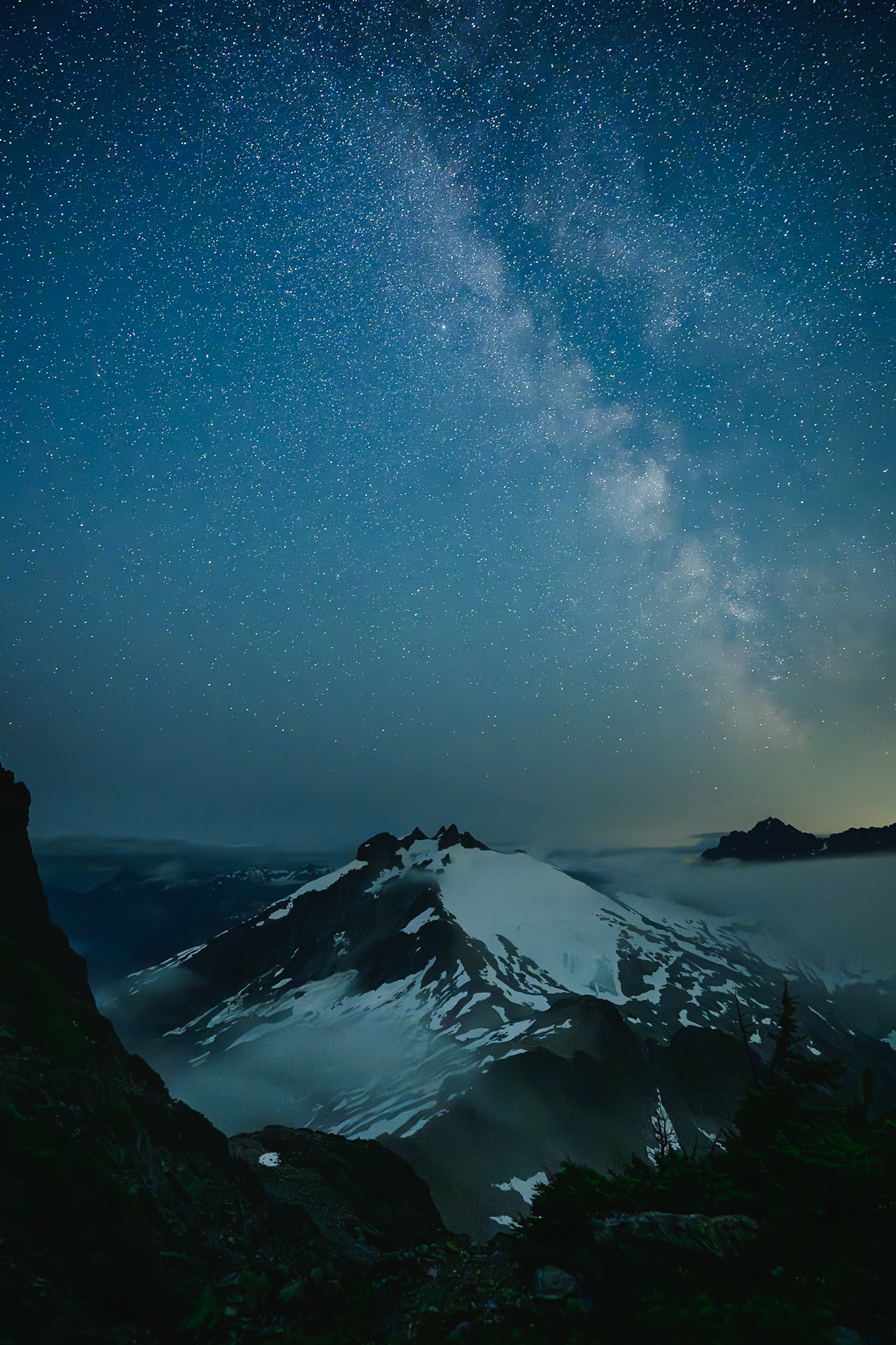 Icy Peak from camp. 10pm.