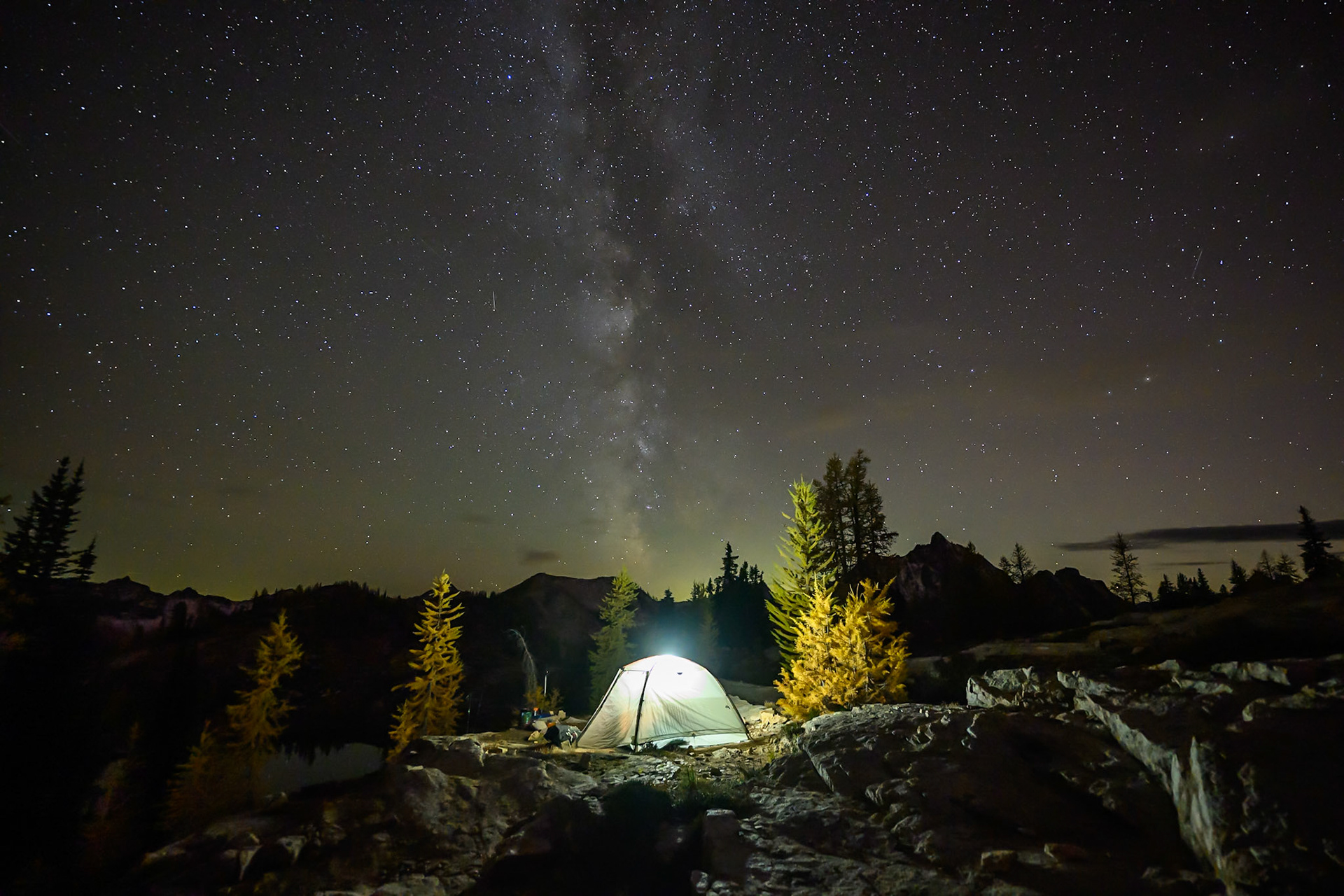 Camping under the milky way