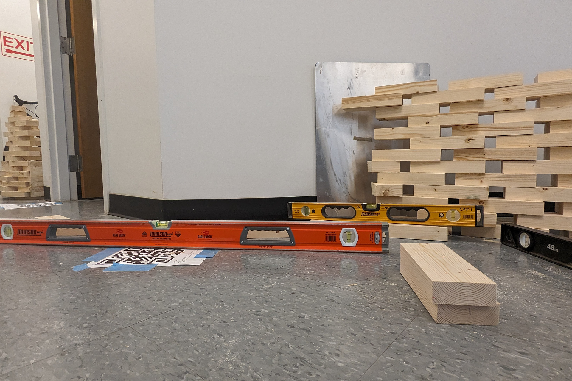 Manual and laser levels were in constant use to ensure consistency as the ground of the site was not level