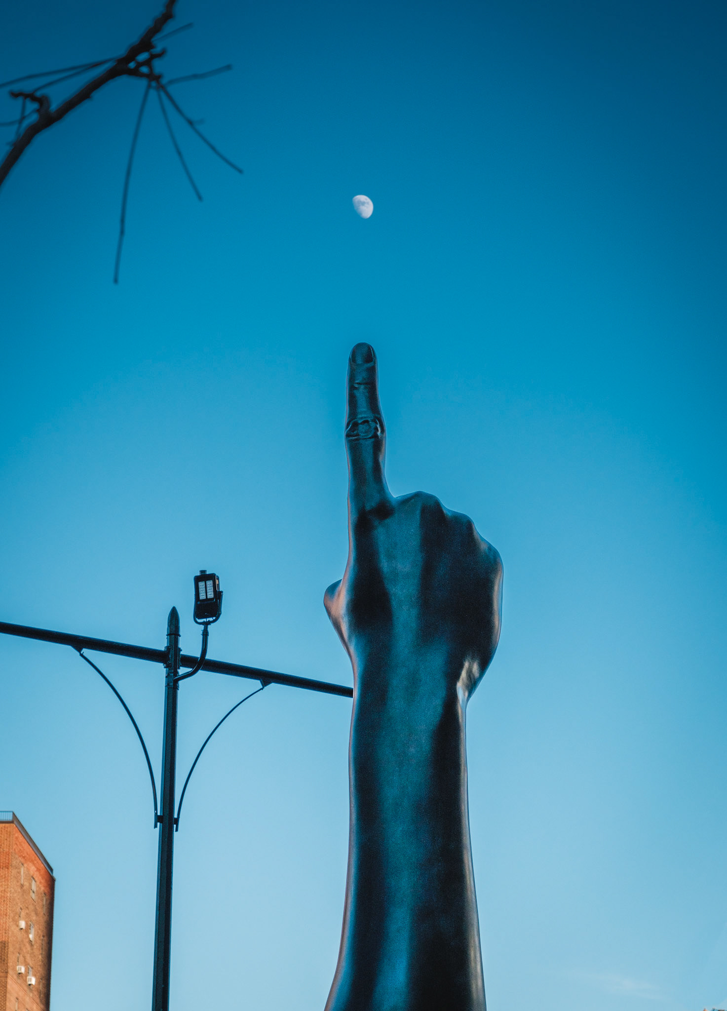 Pointing to the Moon