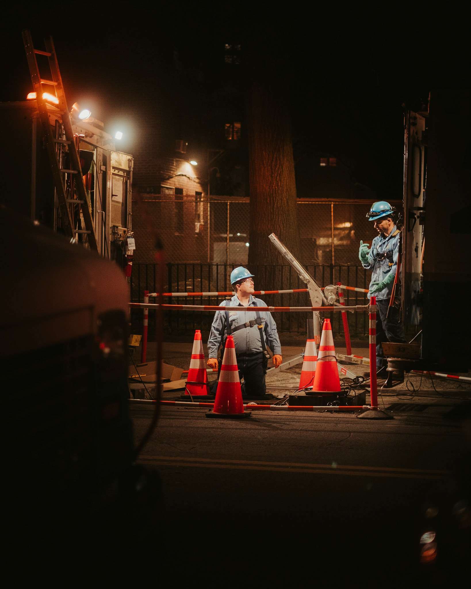 Men at Work at Night