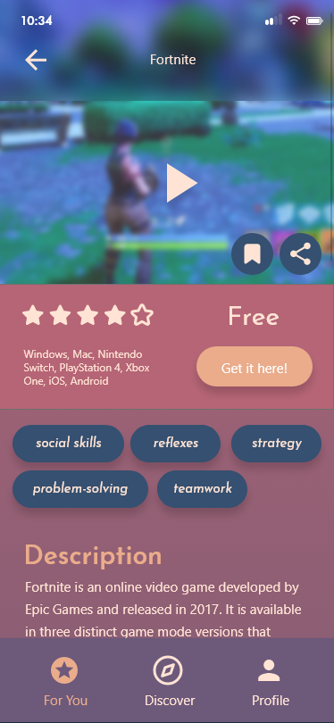 Each game's page after tapping in from the curated section: includes important information to allow users to make decisions faster.