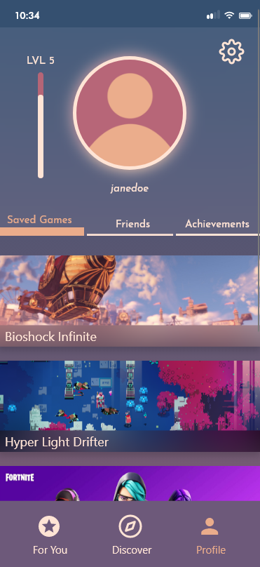 A user's profile page.