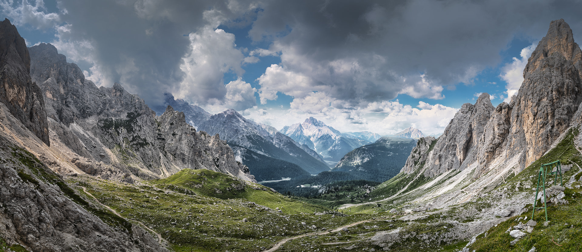 Blick von der Fonda Savio Hütte  auf den Monte Cristallo