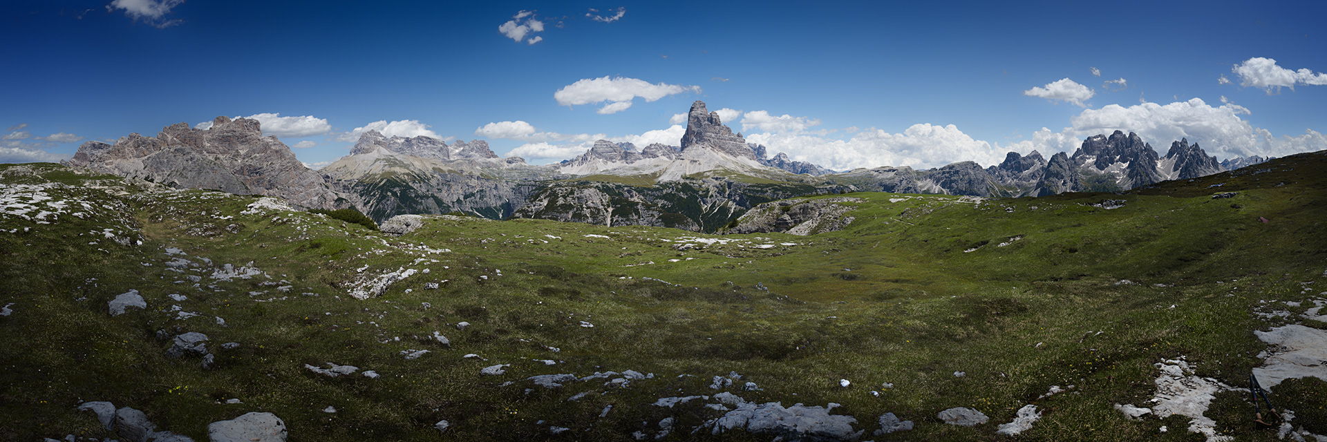 Dolomiten - Blick auf die Drei Zinnen vom Monte Piana