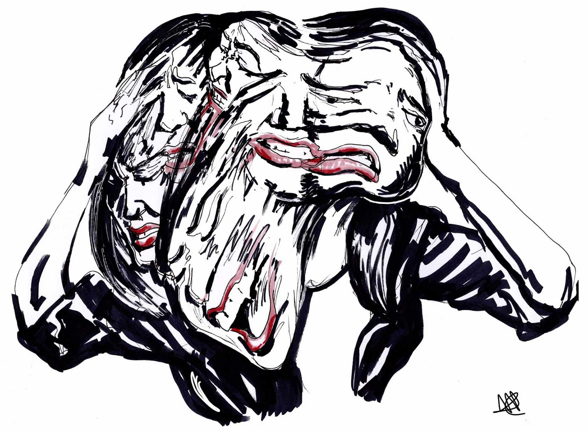 Sharpie and alcohol marker on paper