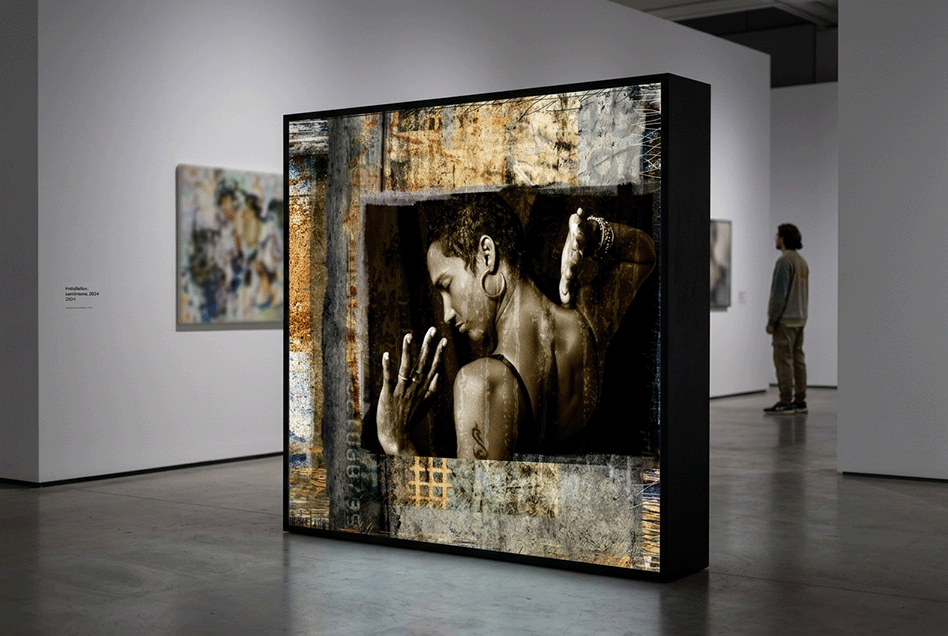 Reflection 2  2010 120x40cm mixed media Light Box