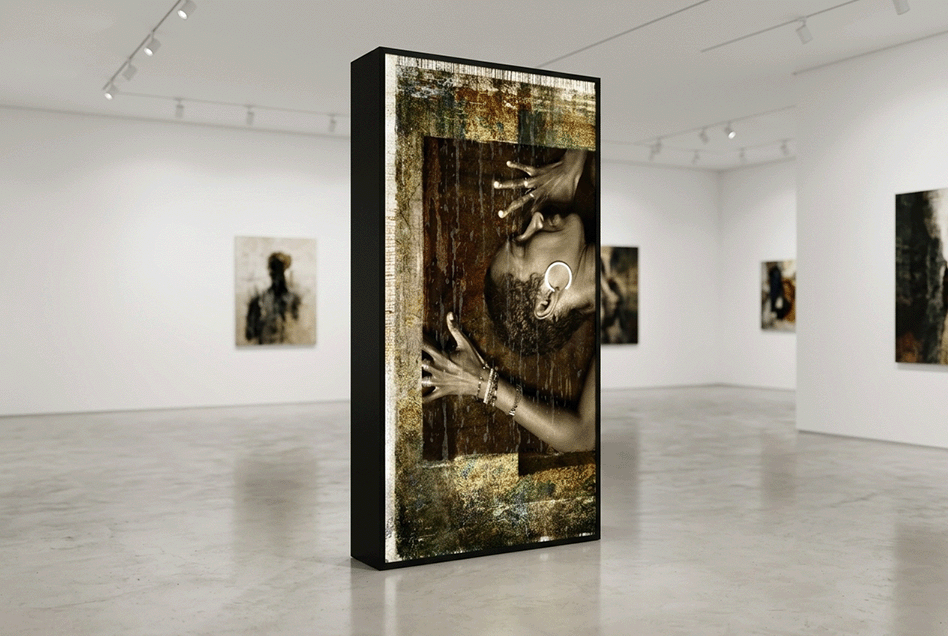 Black sleeping beauty 2010 100x50cm mixed media Light Box