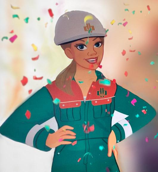 Safety first character Bregje, life size cardboard cutout.