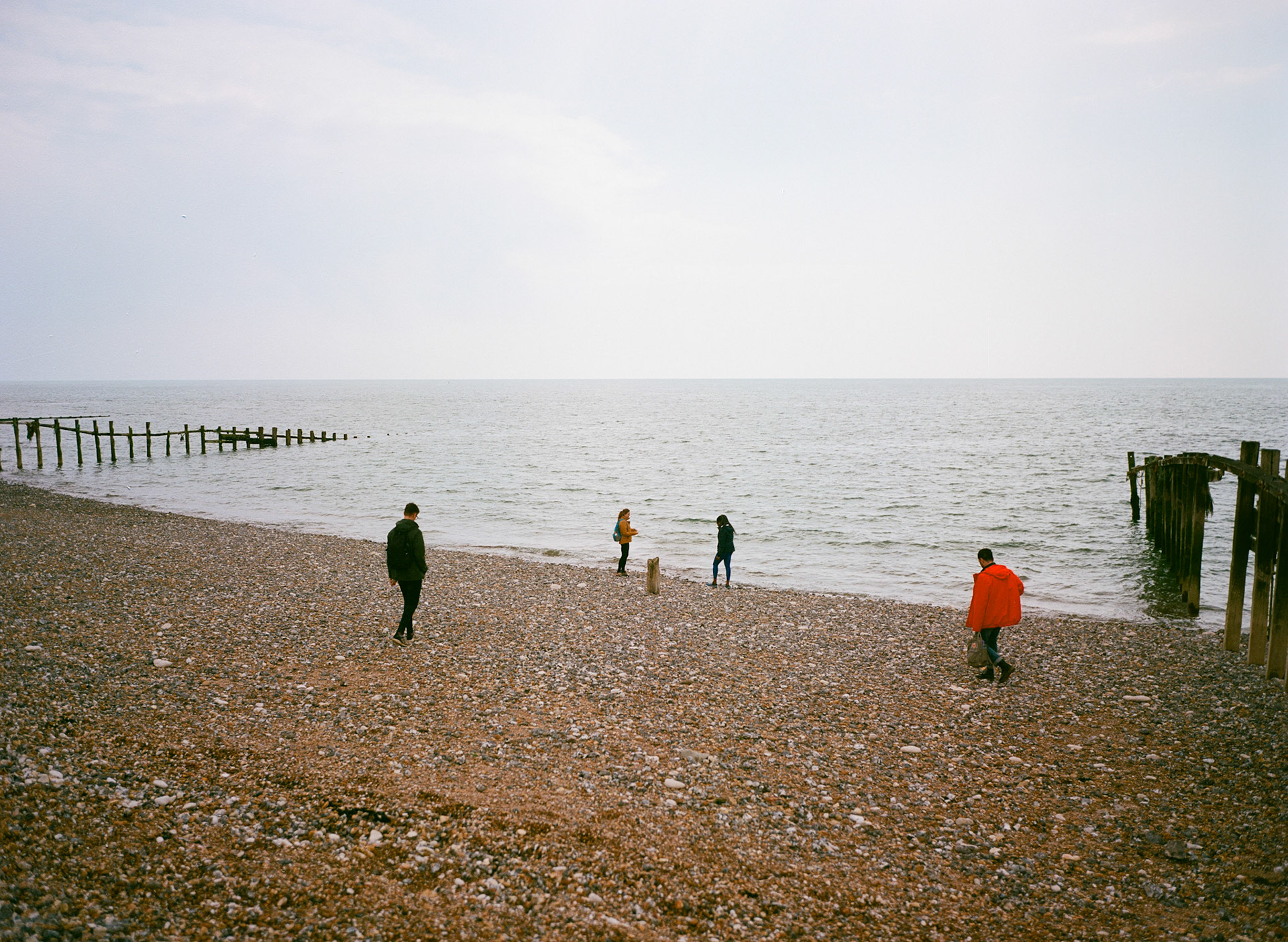 Some of my companions on this trip. We had lunch on these pebbles and the sun peeked out for a good minute. It was wonderful.