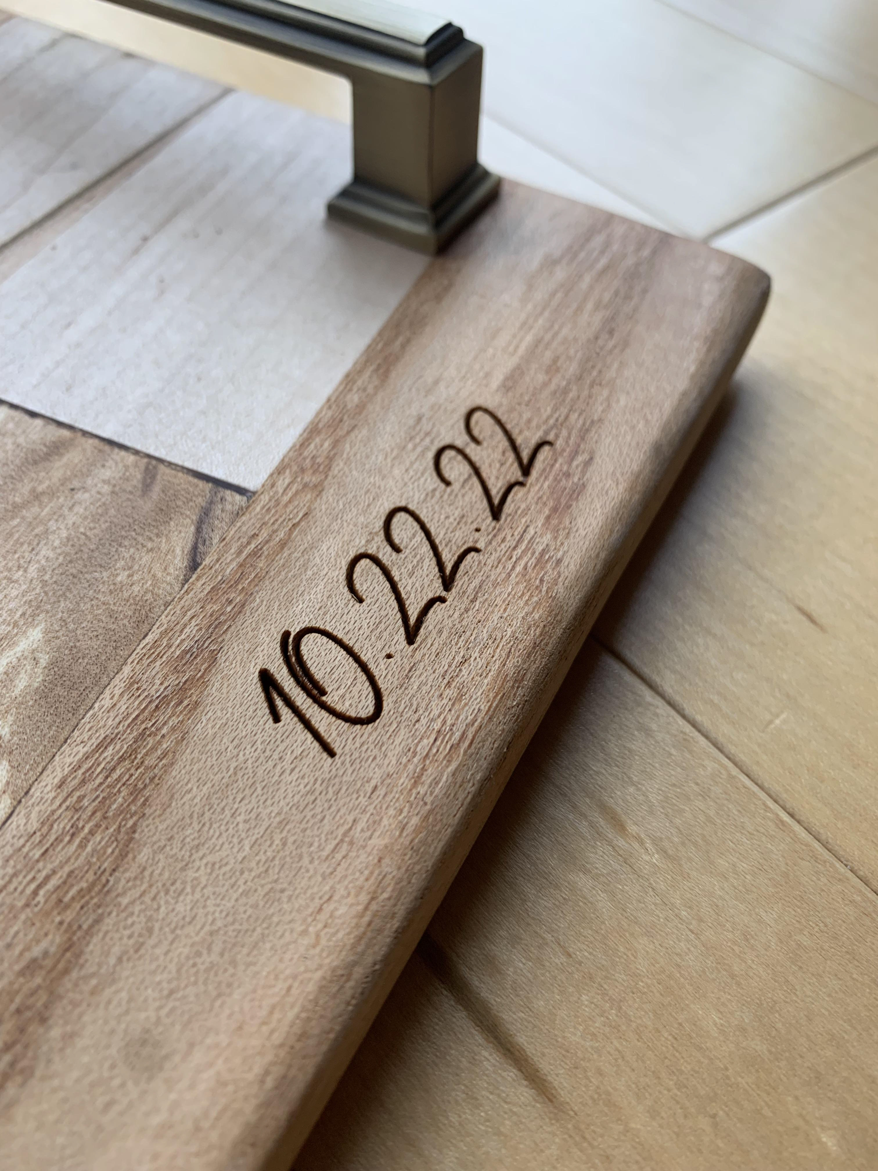 Laser Engraved Charcuterie Board, great for wedding gifts!
