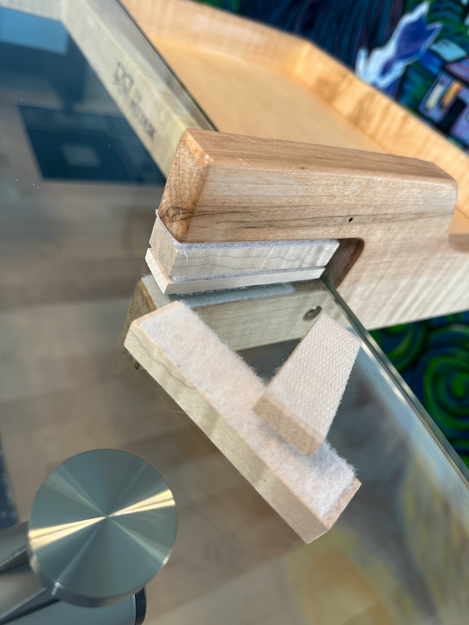 Sizing blocks for a verity of table thicknesses.