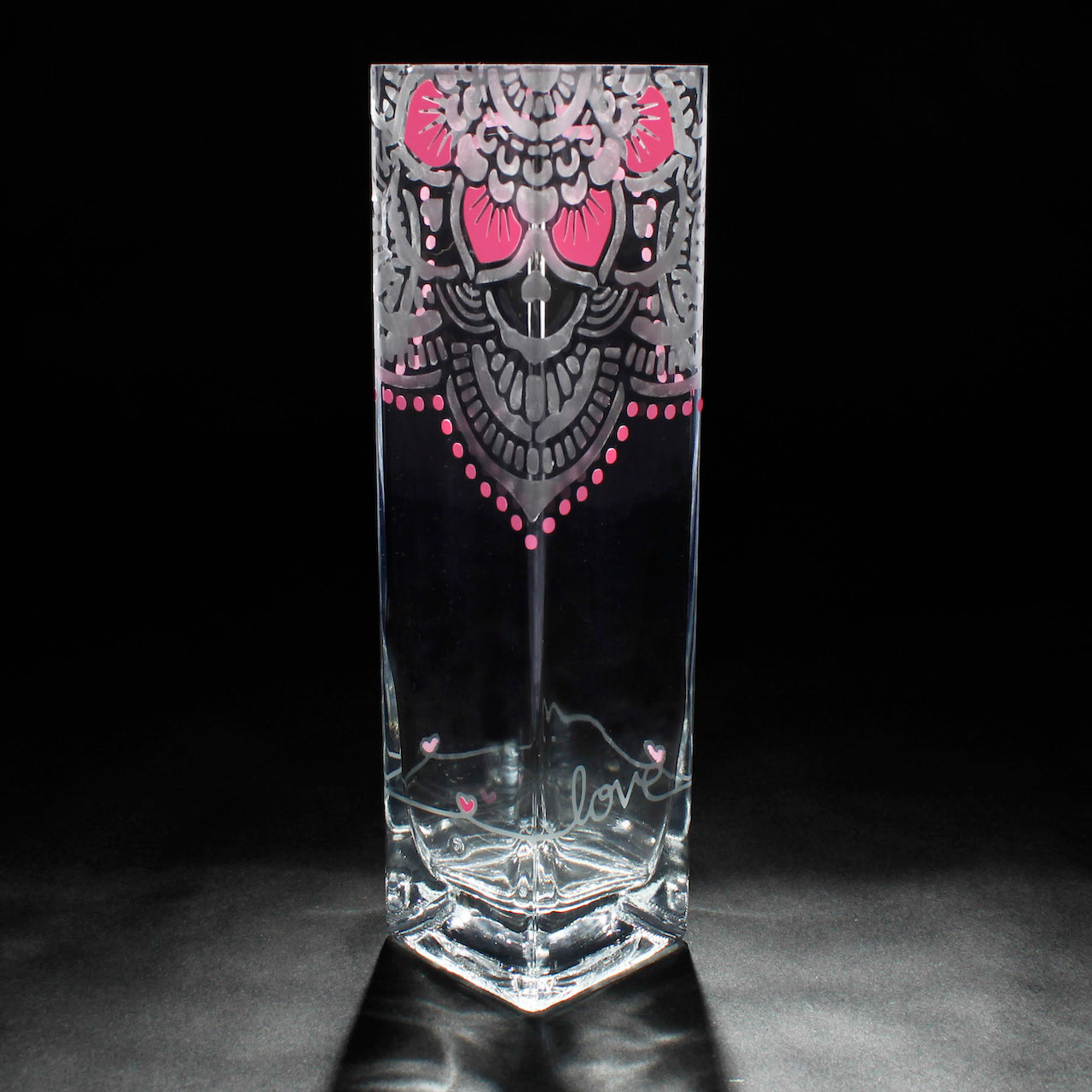 Product photography, glass etching design