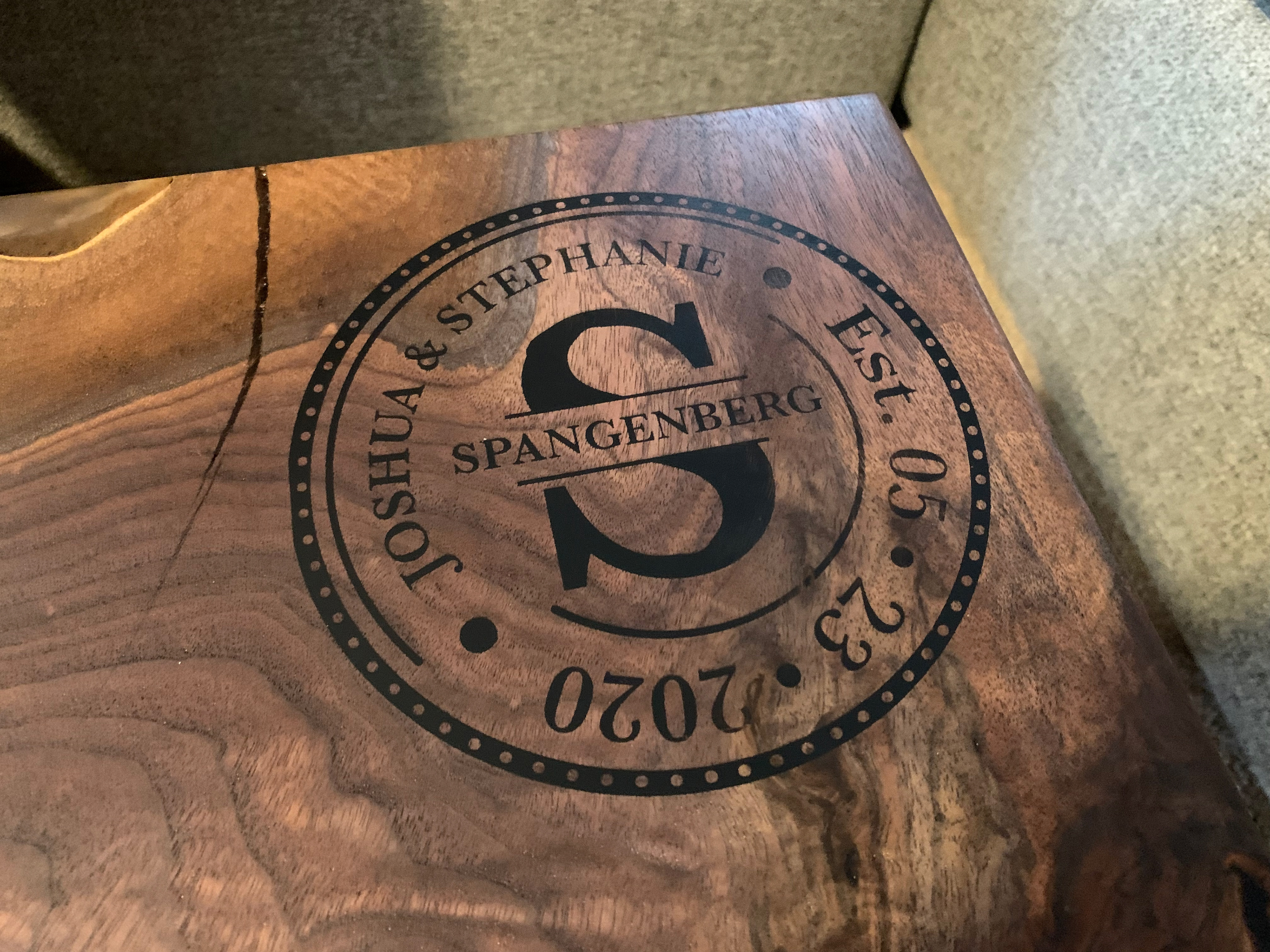 Custom Laser Engraved Designs with Black Resin Inlay