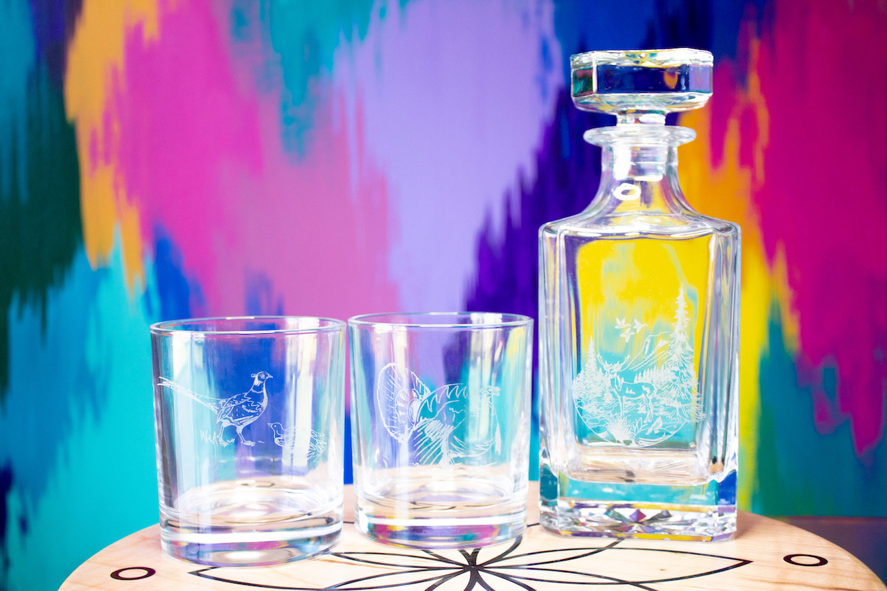Glass etching and digital art