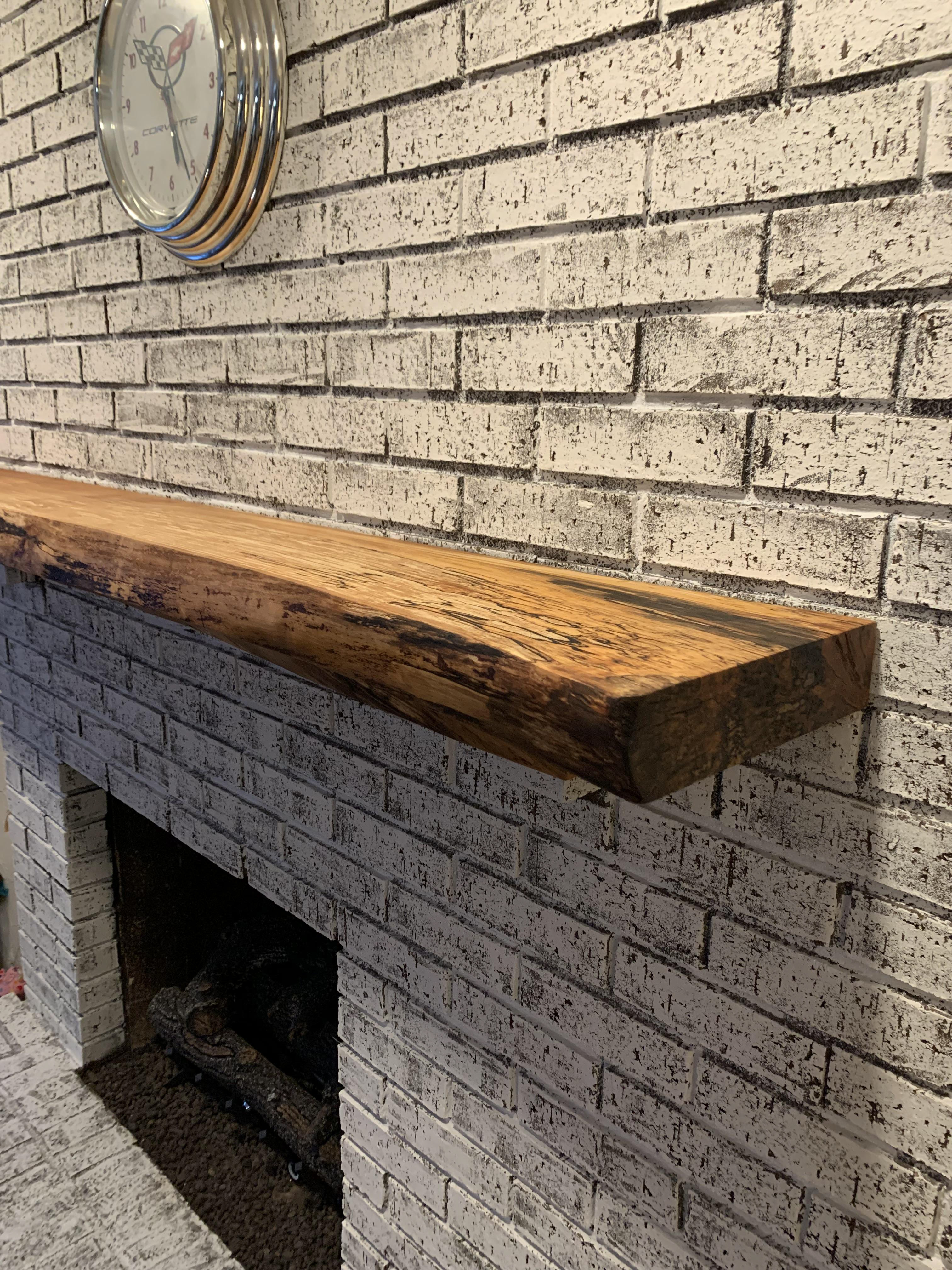 Live Edge Spalted Yellow Birch Mantle