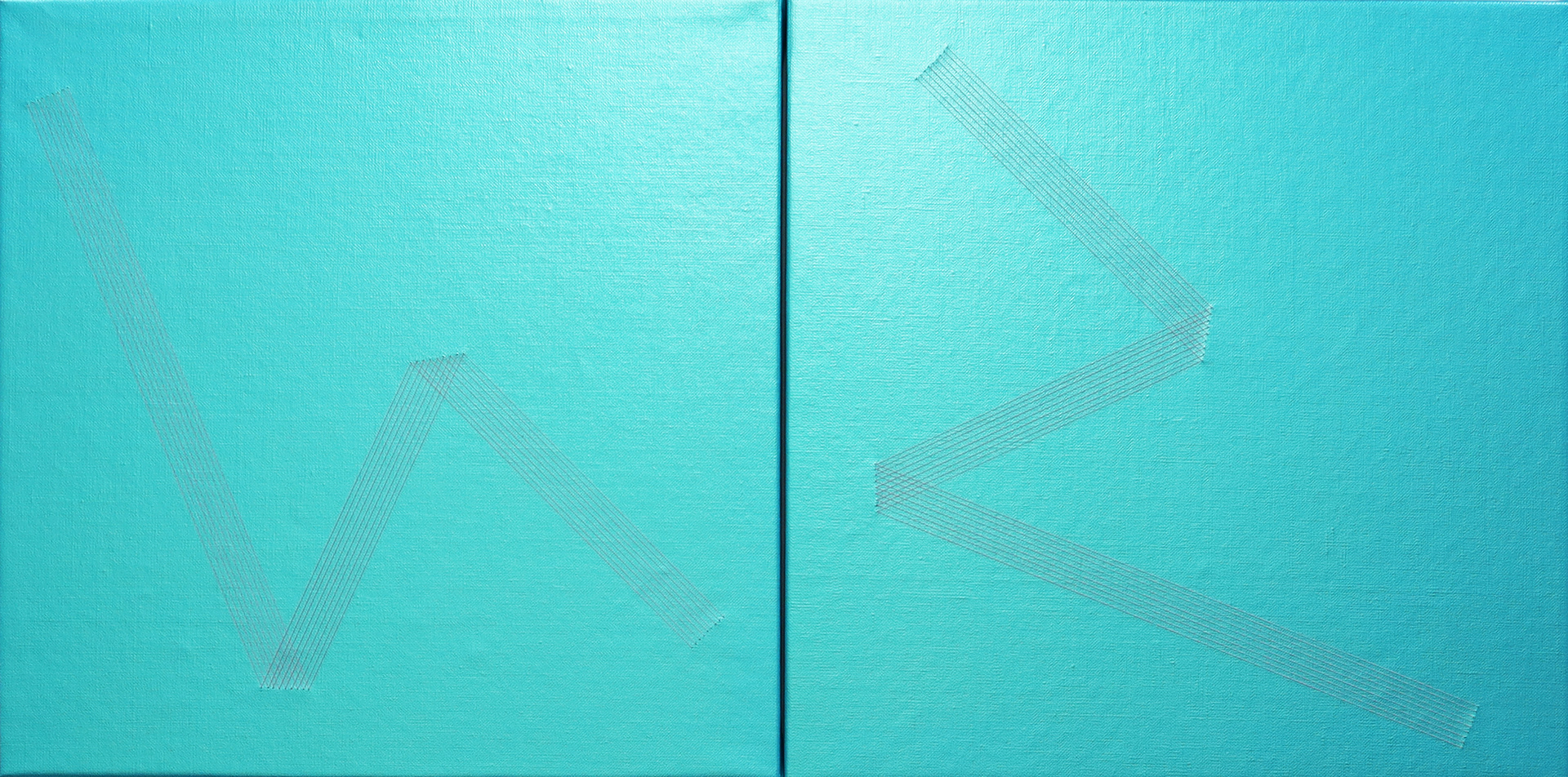 Like N, like Z | 45.4x45.5cm each | thread on acrylic | 2021