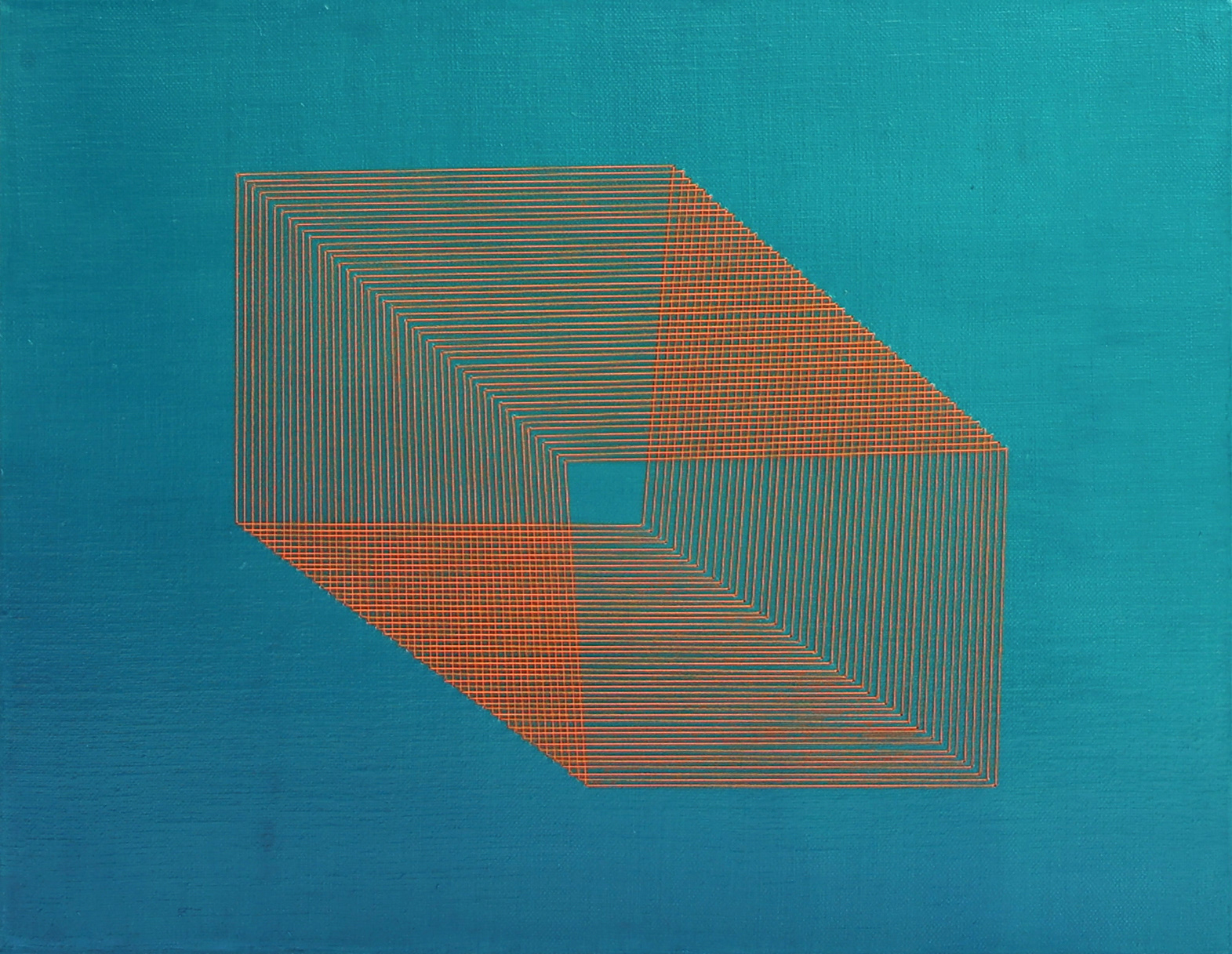 미묘한 사이, Subtle spaces between lines | 32x41cm | Thread on acrylic | 2022