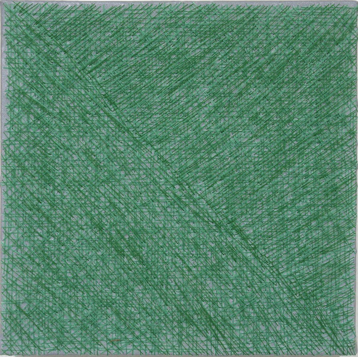 From one point to another | thread on reflective fabric | 18x18cm | 2019