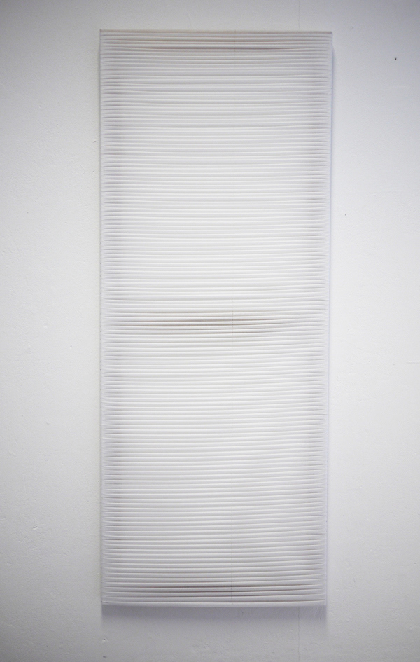 Sound of raindrops on my window | cotton | 100x40.5cm | 2013