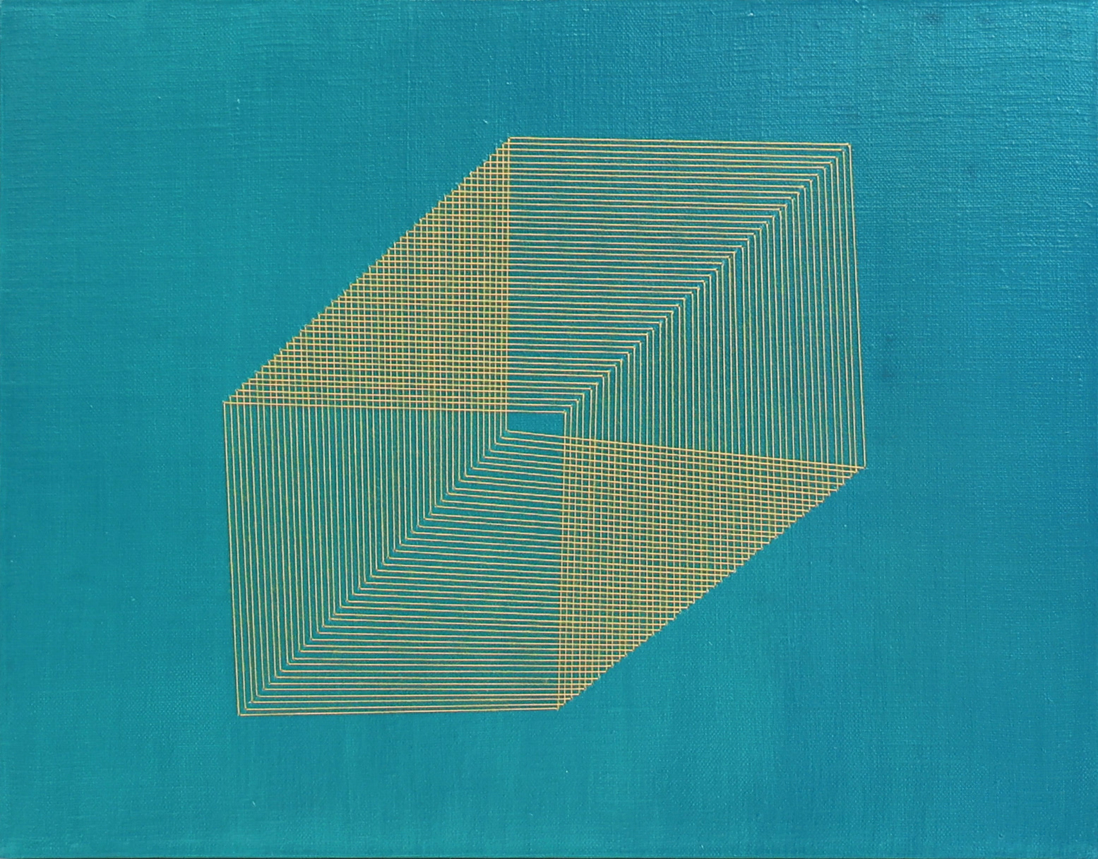미묘한 사이, Subtle spaces between lines | 32x41cm | Thread on acrylic | 2022