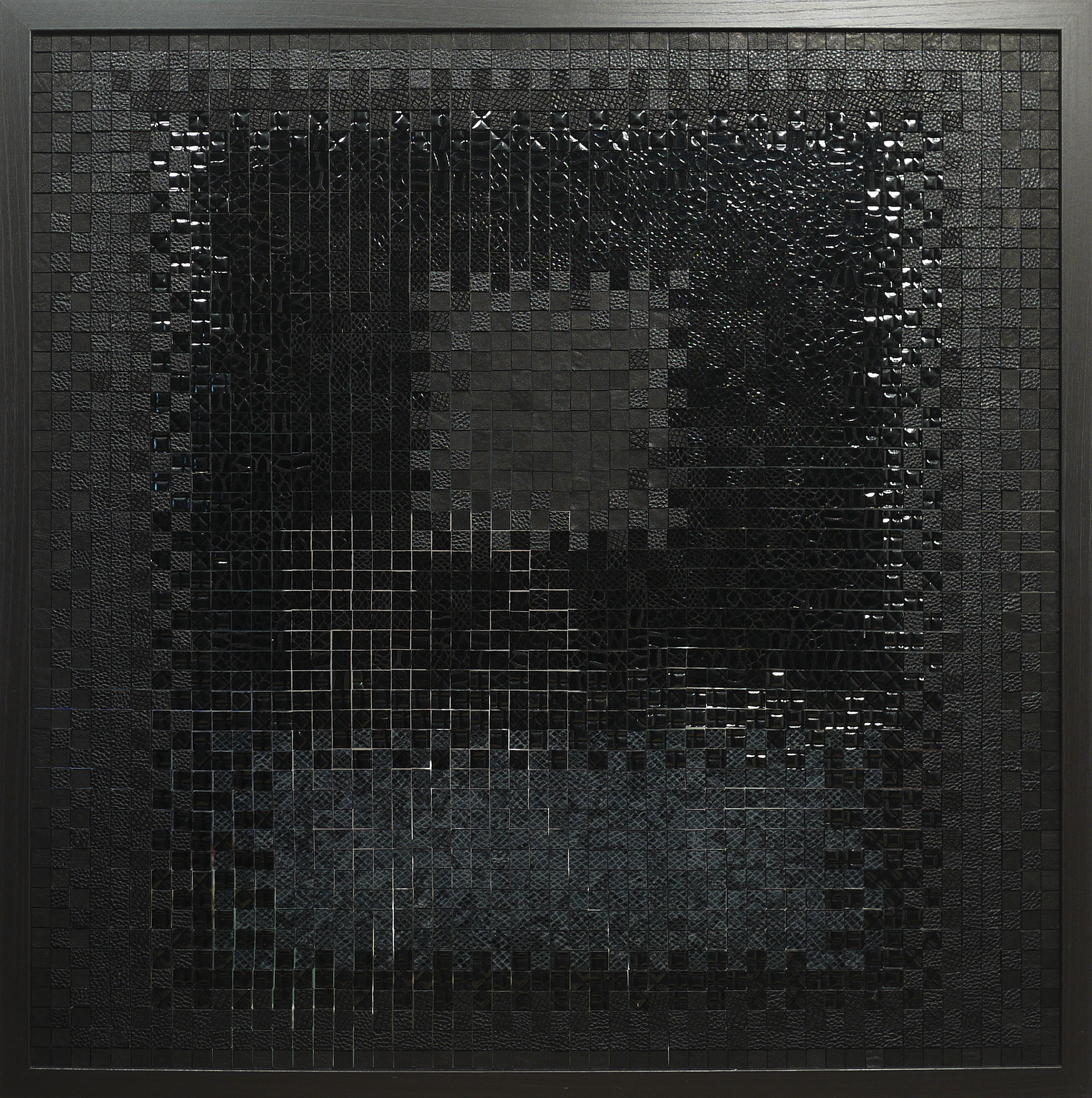 Black Square | leather on mirror | 70x70cm | 2016