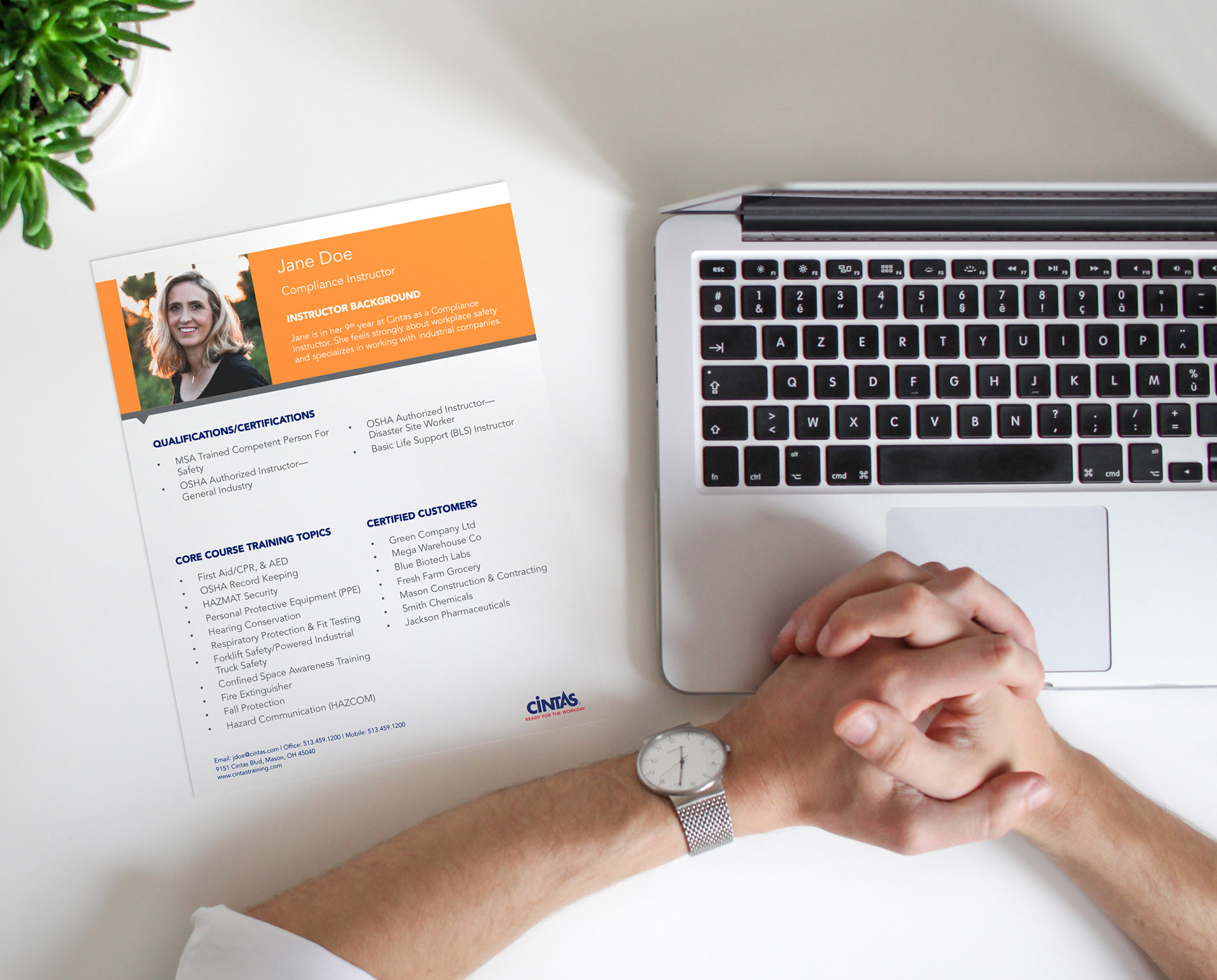 Corporate employee bio template