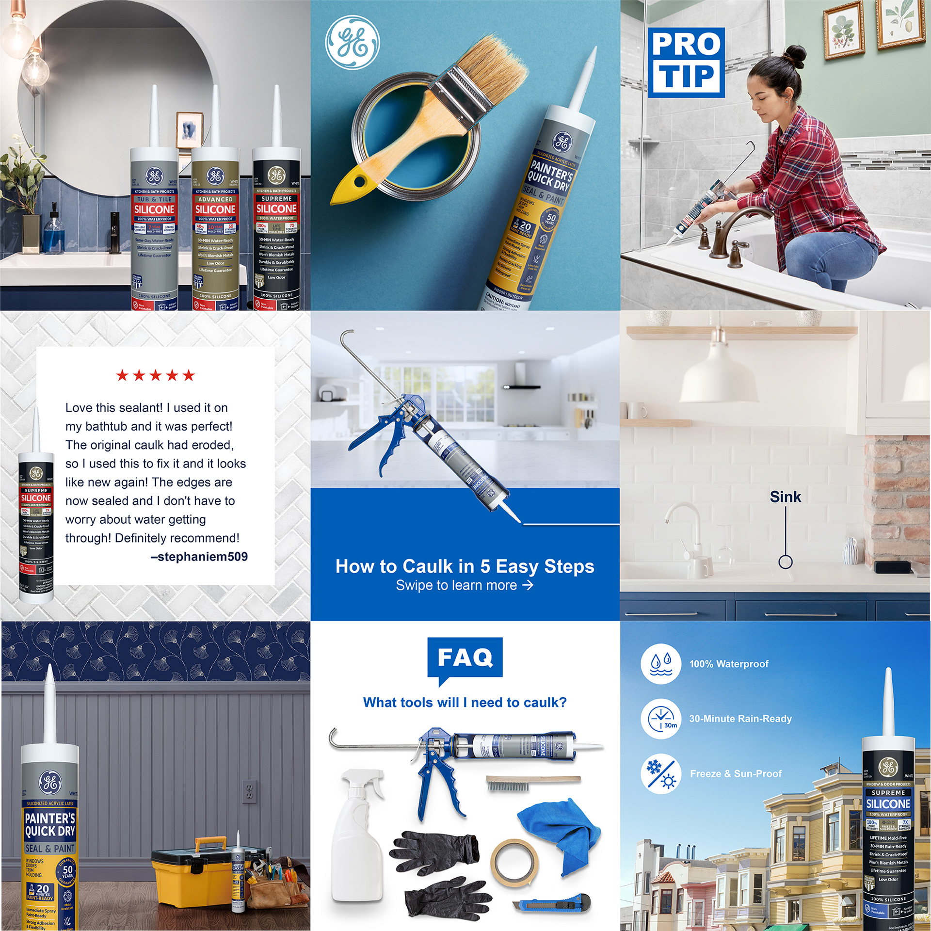 Selection of social posts for @gesealants
