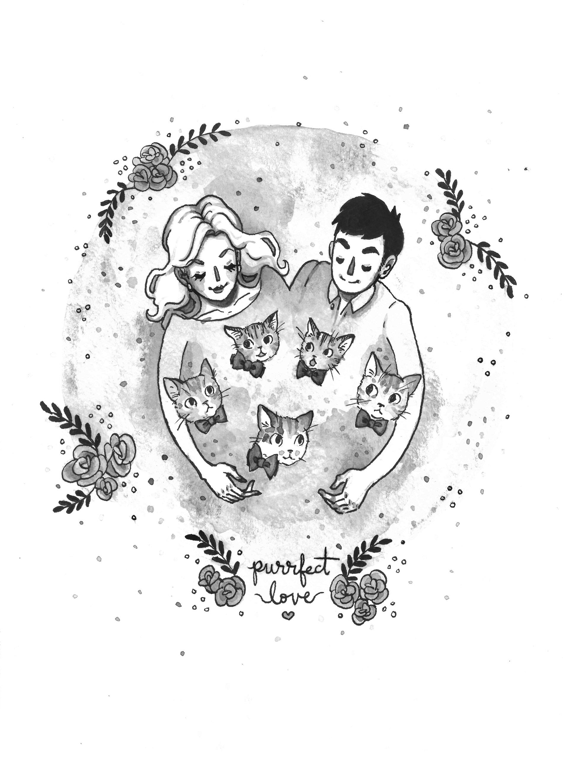 Dip pen and ink wash