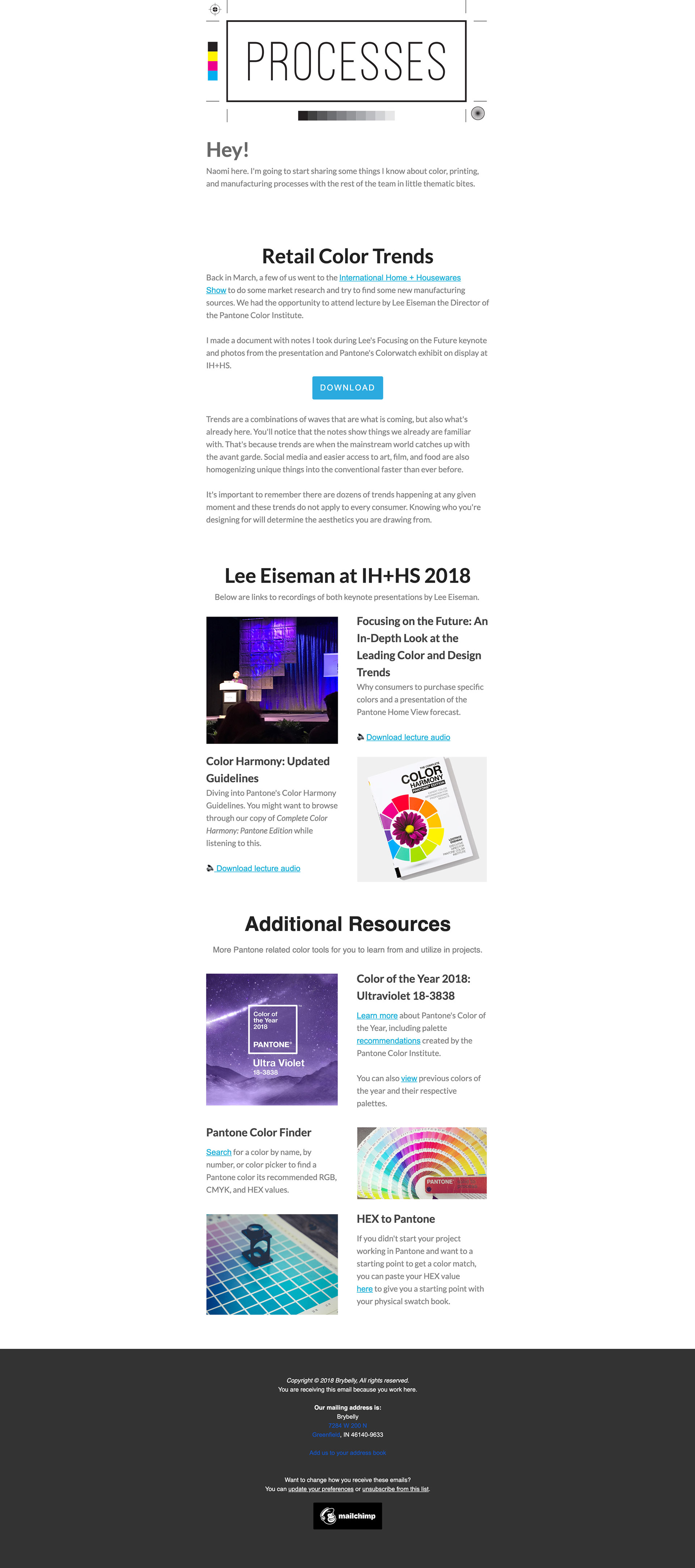 Mailchimp newsletter