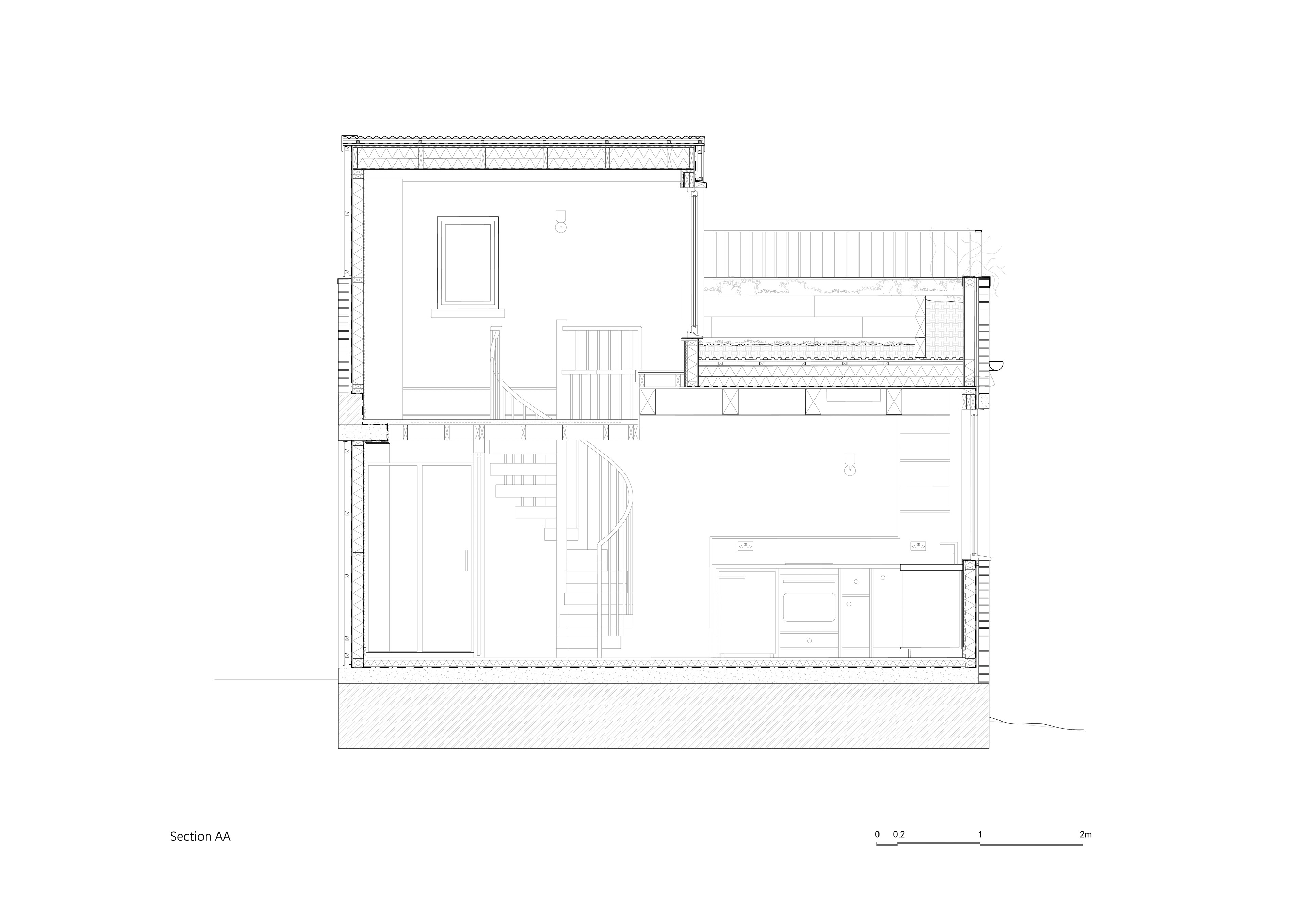 The Lighthouse Edinburgh garage conversion studio house domestic architecture retrofit award Croftworks Scotland section drawing