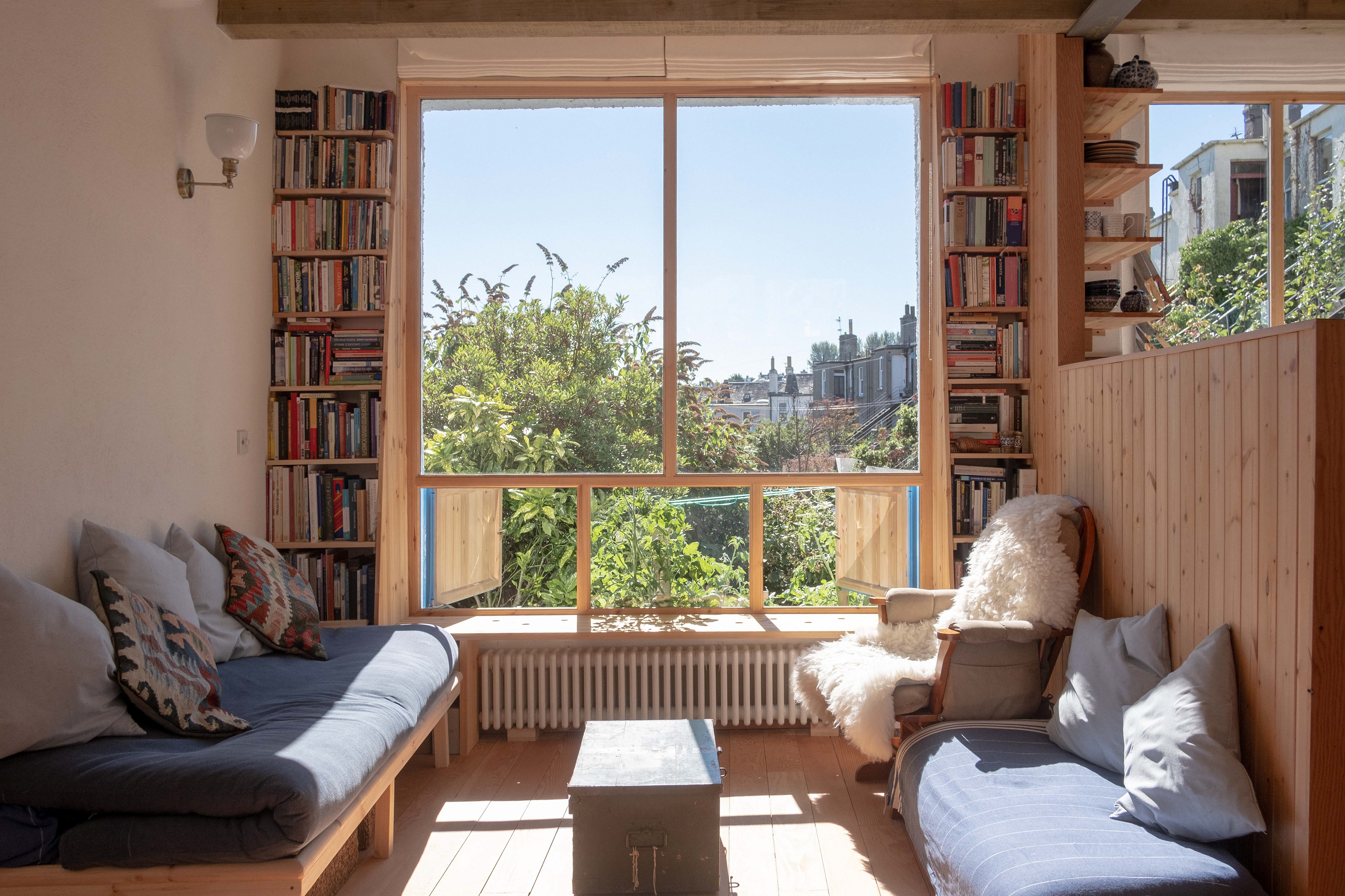 The Lighthouse Edinburgh garage conversion studio house domestic architecture retrofit award Croftworks Scotland interior window books