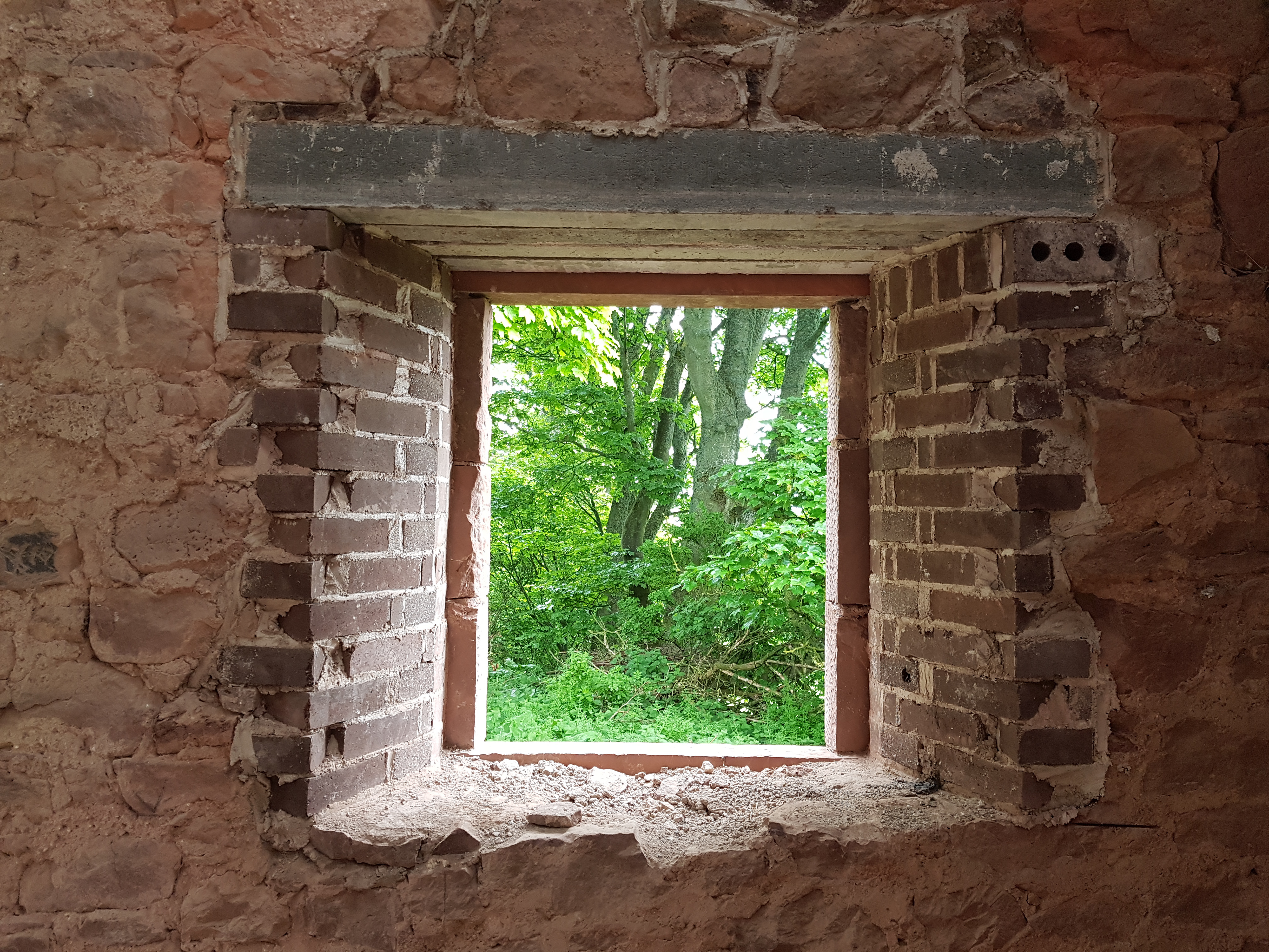 Castle Moffat Steading Long Barn historic listed building conversion restoration architecture by Croftworks in East Lothian Scotland retrofit stone farm buildings masonry opening window