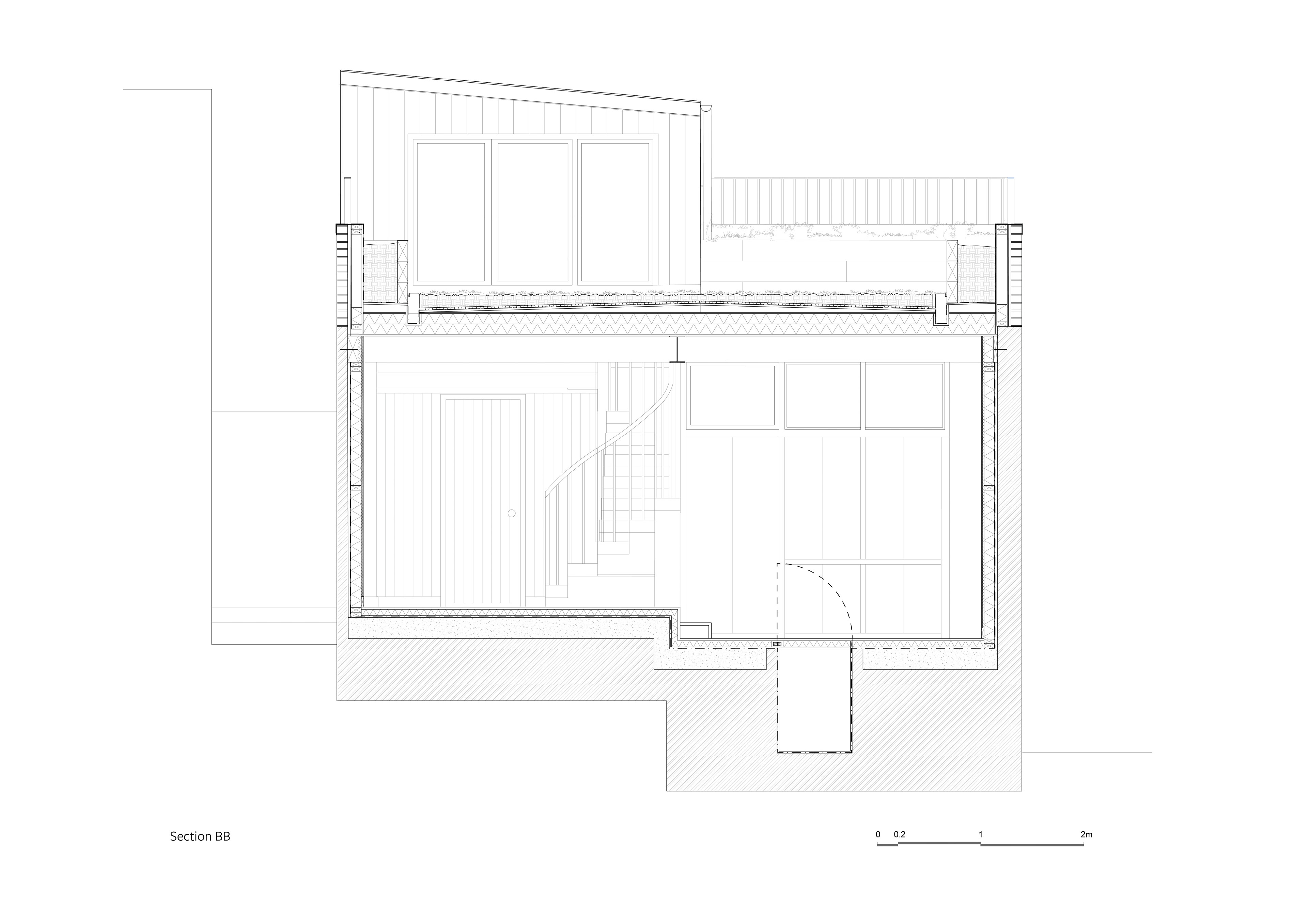 The Lighthouse Edinburgh garage conversion studio house domestic architecture retrofit award Croftworks Scotland section drawing